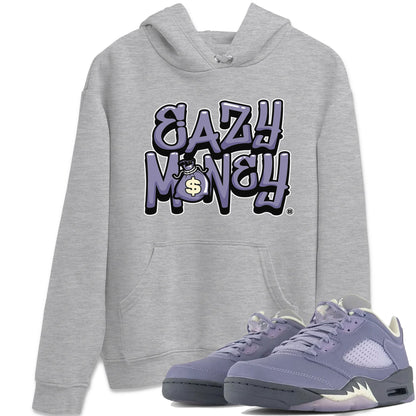 Air Jordan 5 Indigo Haze Sneaker Match Tees Easy Money 5s Indigo Haze Tee Sneaker Release Tees Unisex Shirts Heather Grey 1