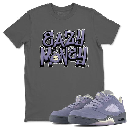 Air Jordan 5 Indigo Haze Sneaker Match Tees Easy Money 5s Indigo Haze Tee Sneaker Release Tees Unisex Shirts Cool Grey 1