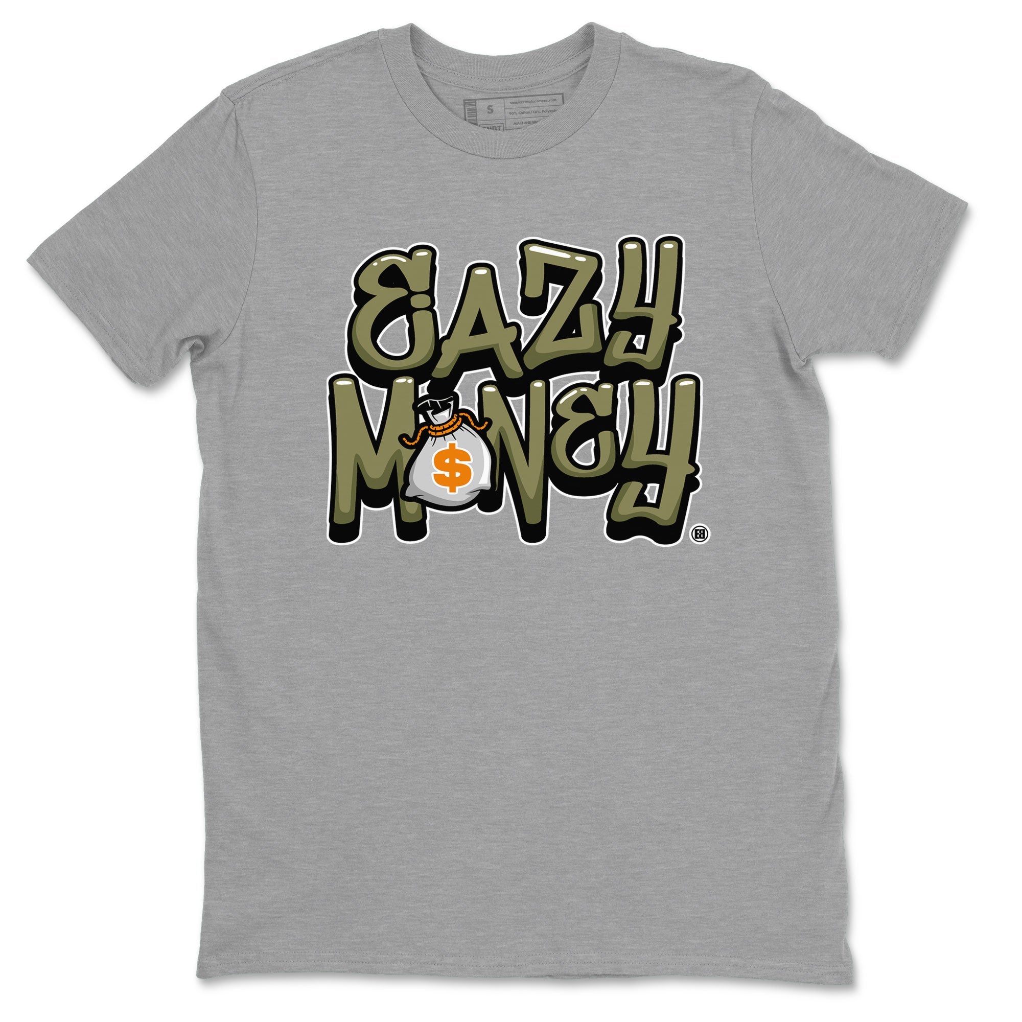 Air Jordan 5 Olive shirt to match jordans Easy Money sneaker match tee AJ5 Olive Drip Gear Zone unisex cotton Heather Grey 2 crew neck shirt