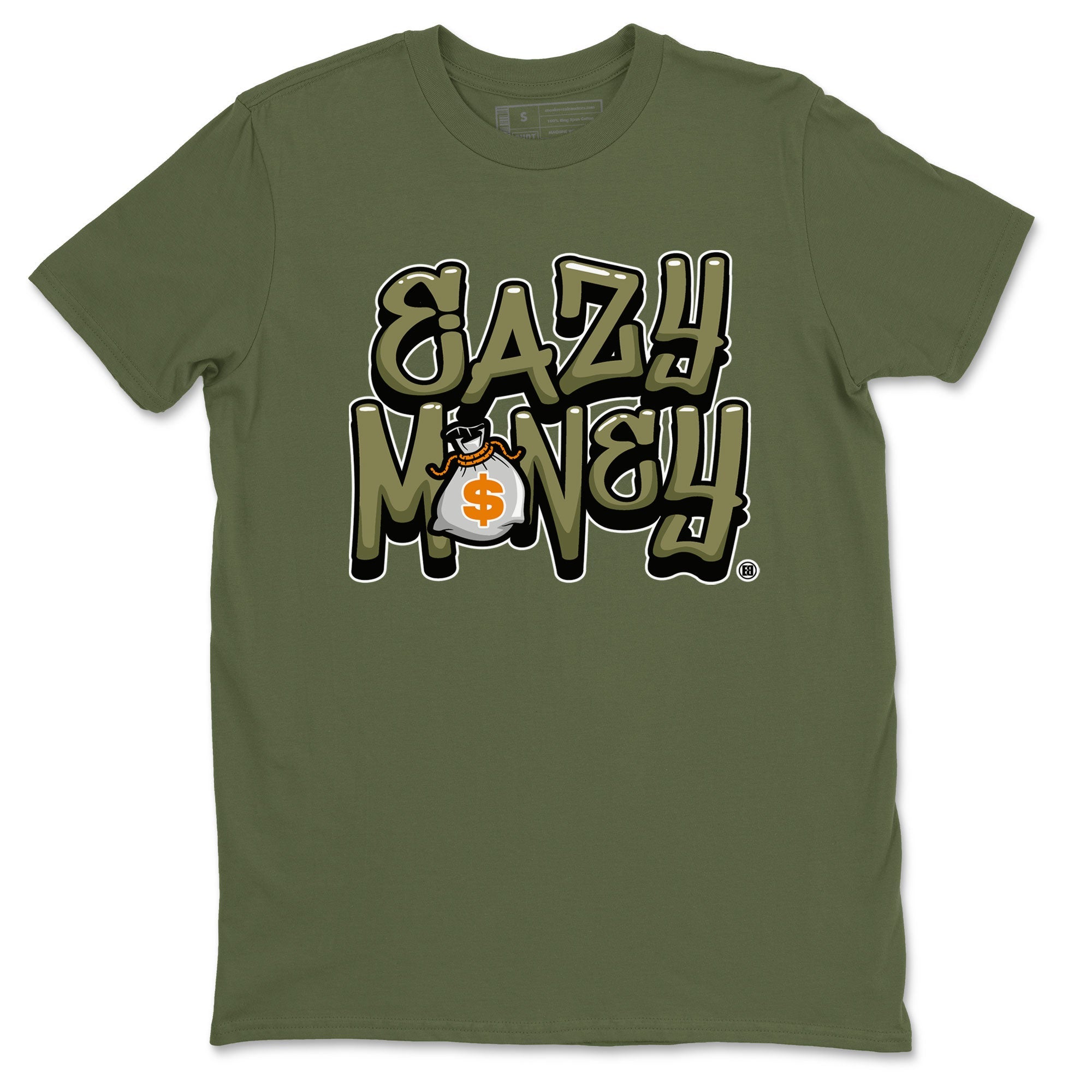Air Jordan 5 Olive shirt to match jordans Easy Money sneaker match tee AJ5 Olive Drip Gear Zone unisex cotton Military Green 2 crew neck shirt