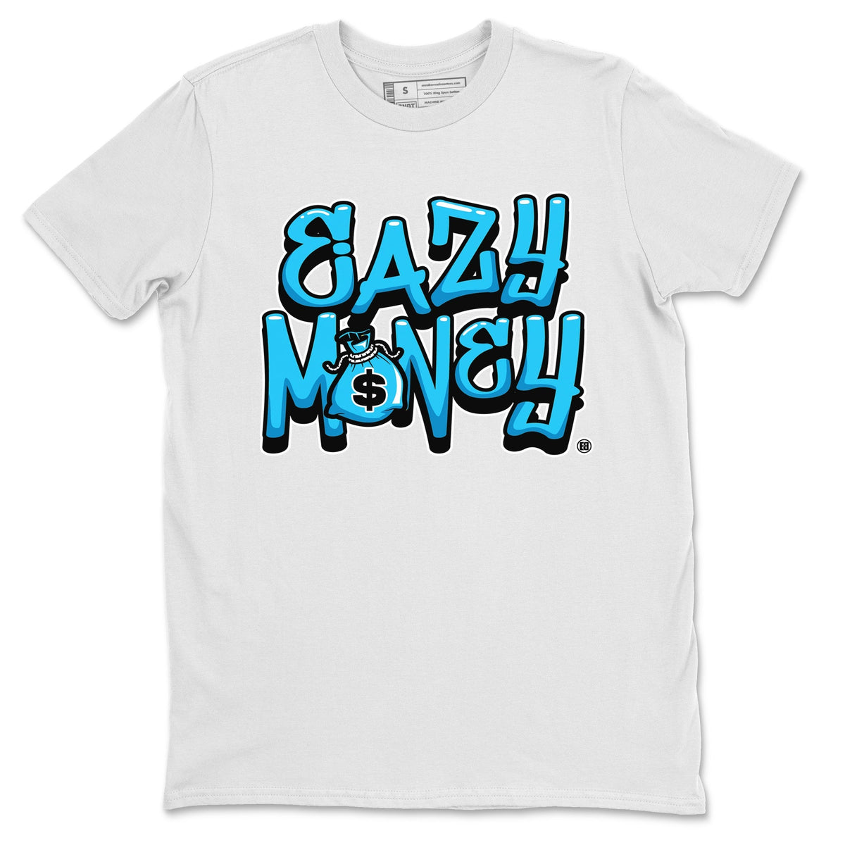 Jordan 1 Powder Blue Sneaker Matching T-Shirt Easy Money Sneaker Tees Jordan 1 Powder Blue Sneaker Release Tees Crew Neck Tees