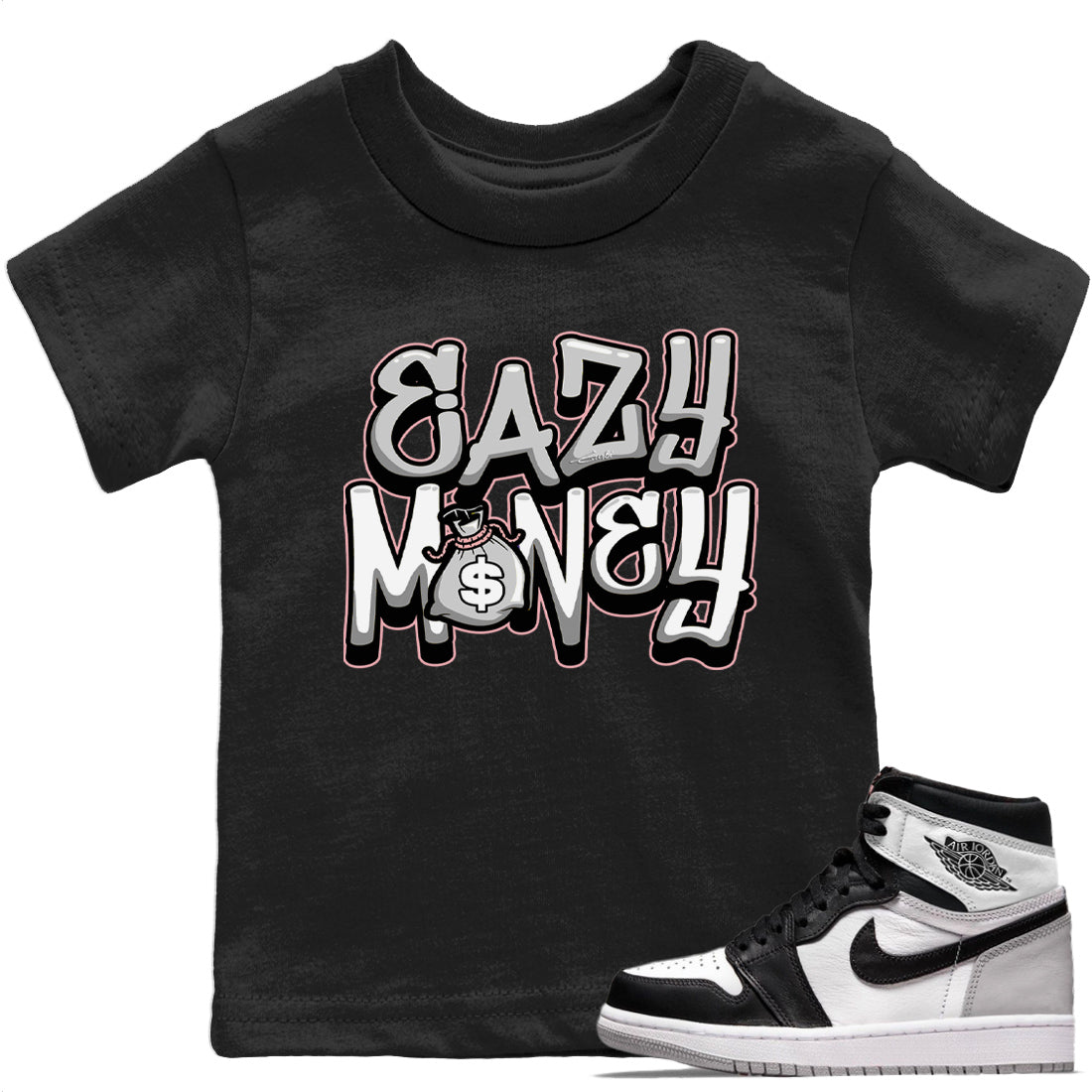 Jordan 1 Stage Haze Sneaker Matching T-Shirt Easy Money Sneaker Tees Jordan 1 Stage Haze Sneaker Release Tees Kids Shirts