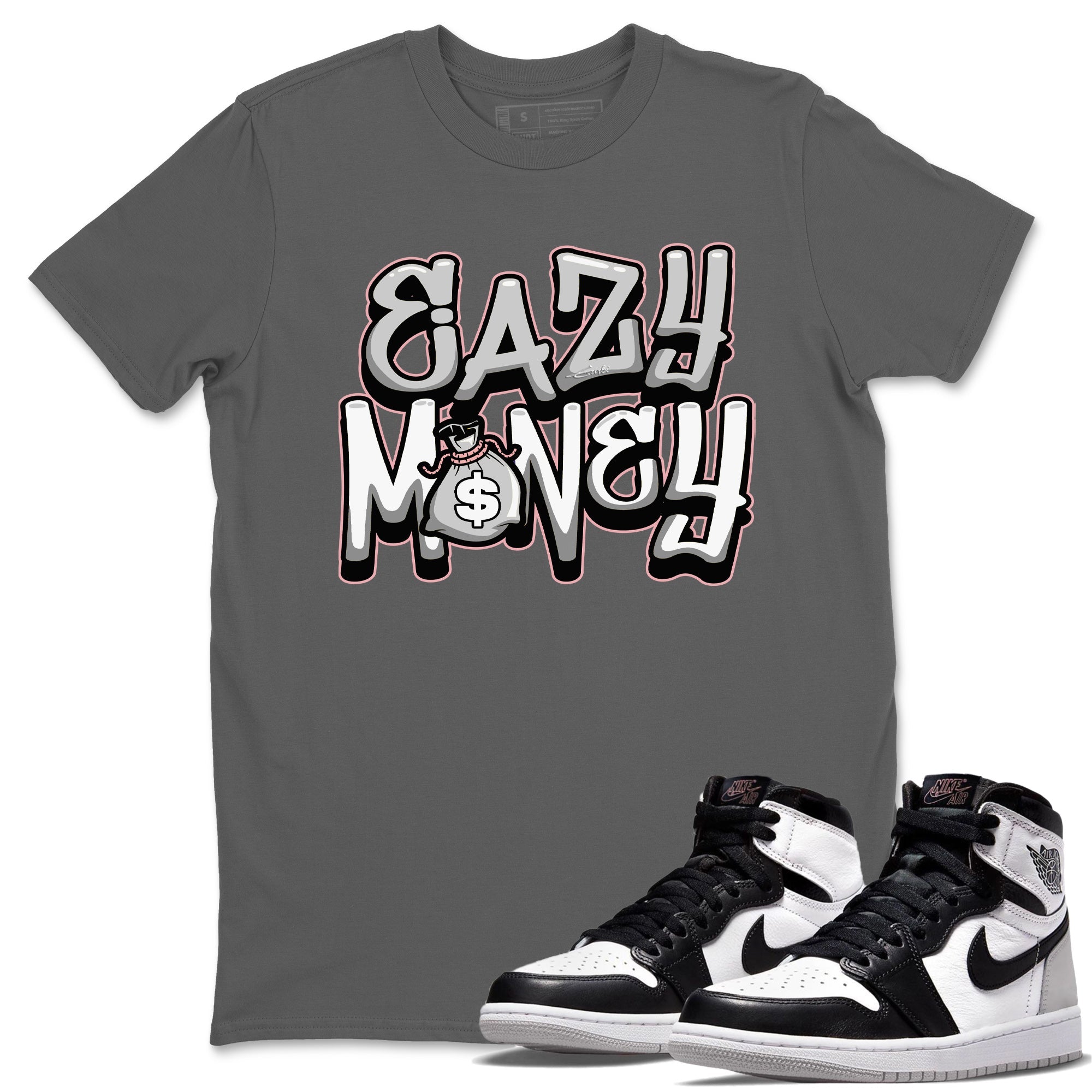 Jordan 1 Stage Haze Sneaker Matching T-Shirt Easy Money Sneaker Tees Jordan 1 Stage Haze Sneaker Release Tees Crew Neck Tees