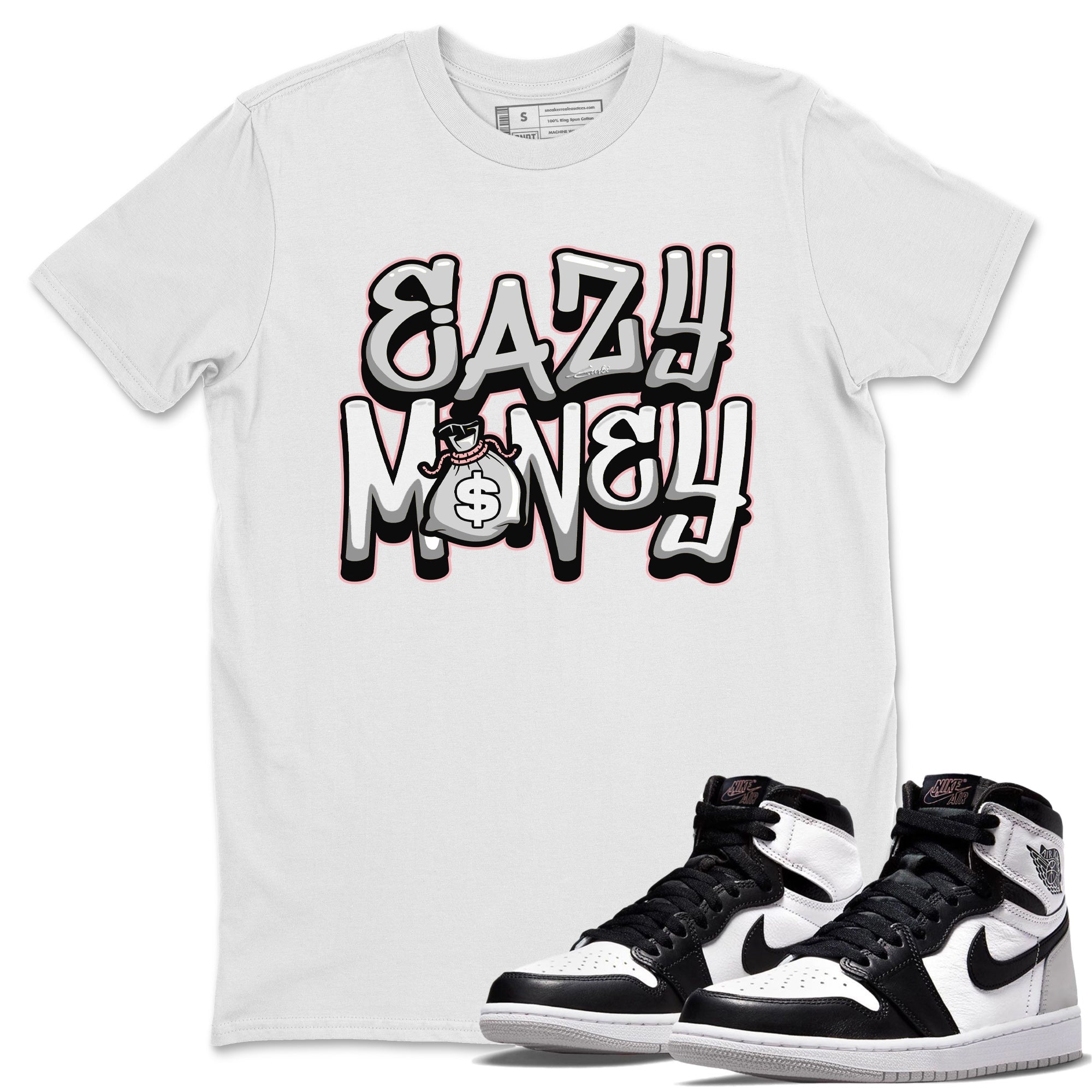 Jordan 1 Stage Haze Sneaker Matching T-Shirt Easy Money Sneaker Tees Jordan 1 Stage Haze Sneaker Release Tees Crew Neck Tees