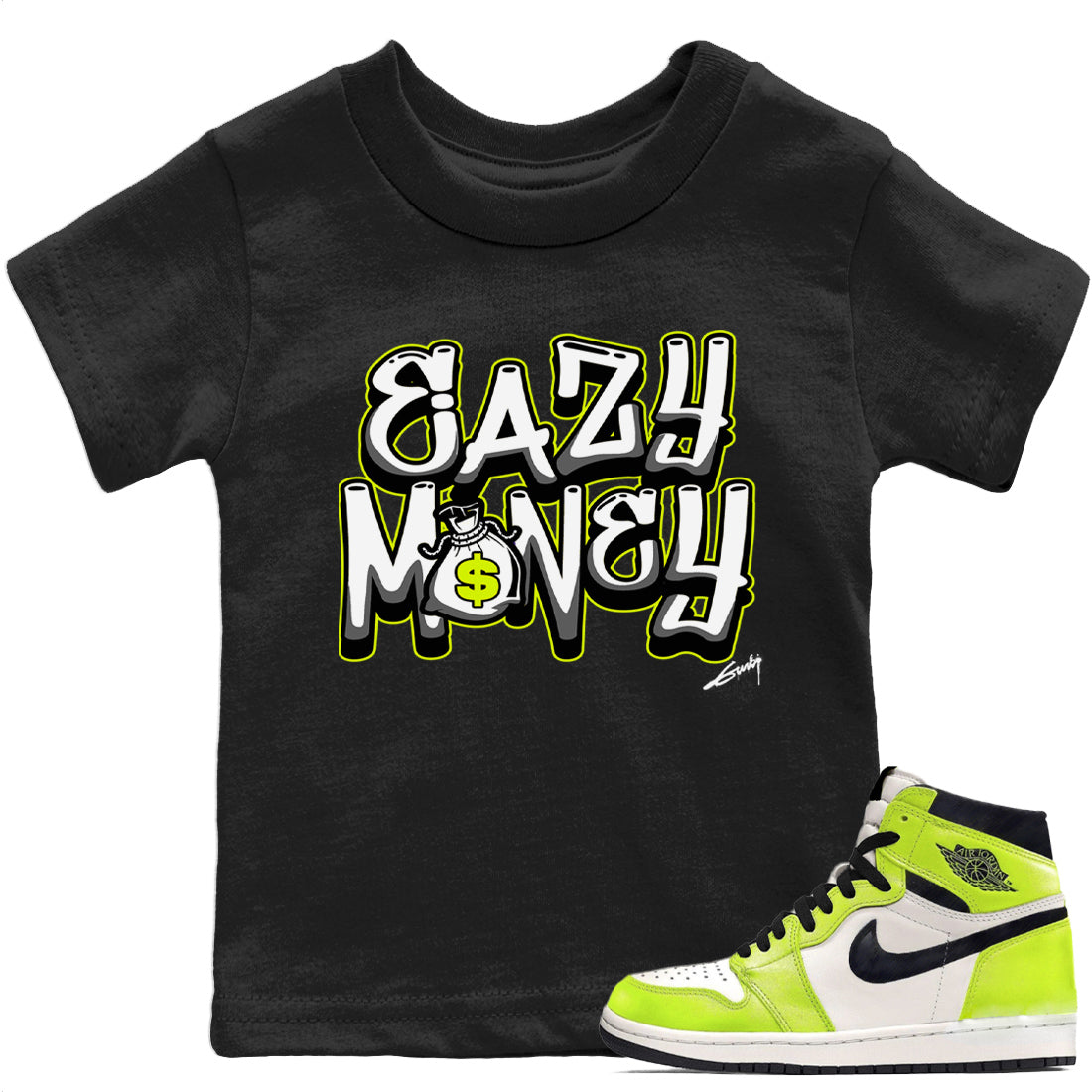 Jordan 1 Visionaire Sneaker Matching T-Shirt Easy Money Sneaker Tees Jordan 1 Visionaire Sneaker Release Tees Kids Shirts