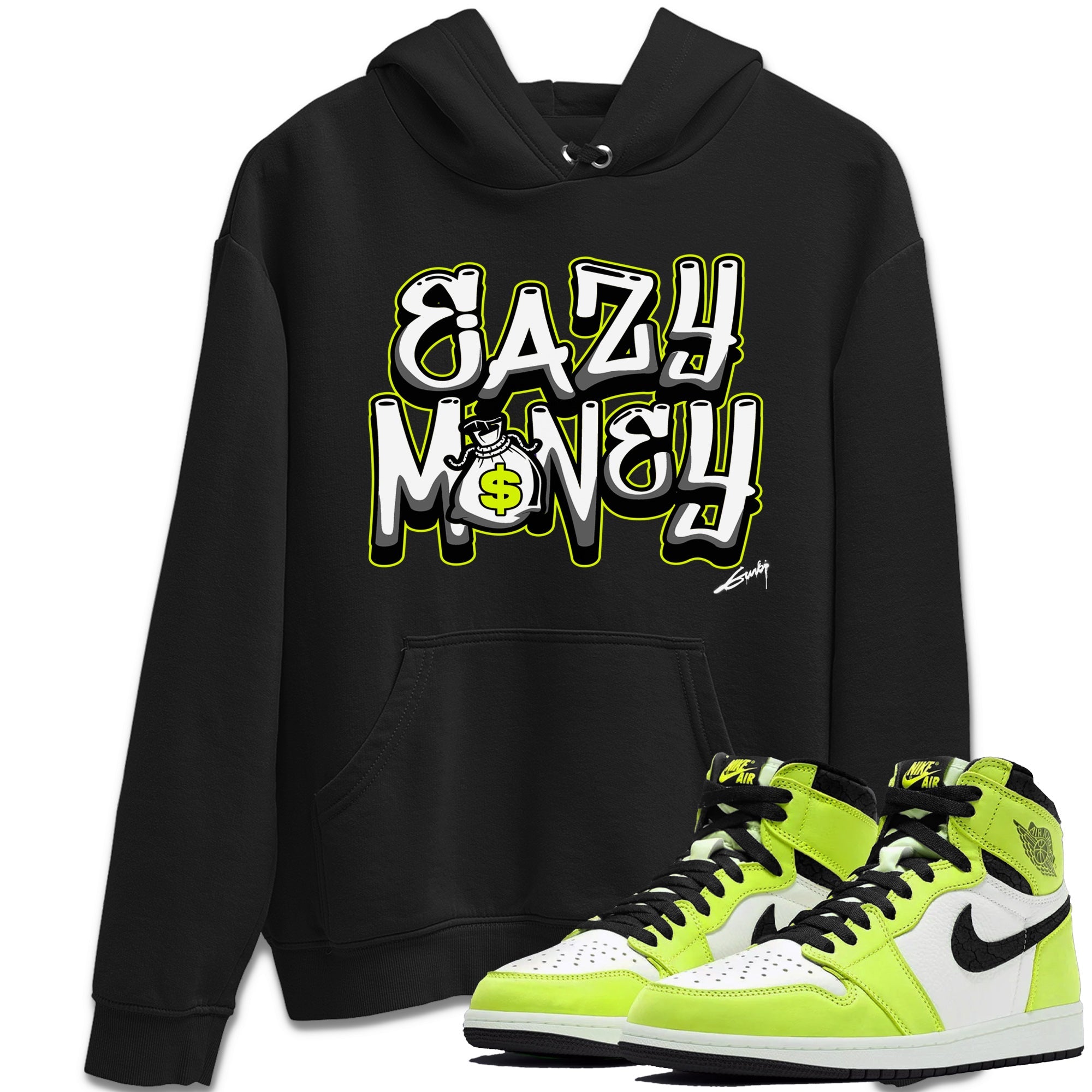 Jordan 1 Visionaire Sneaker Matching T-Shirt Easy Money Sneaker Tees Jordan 1 Visionaire Sneaker Release Tees Crew Neck Tees