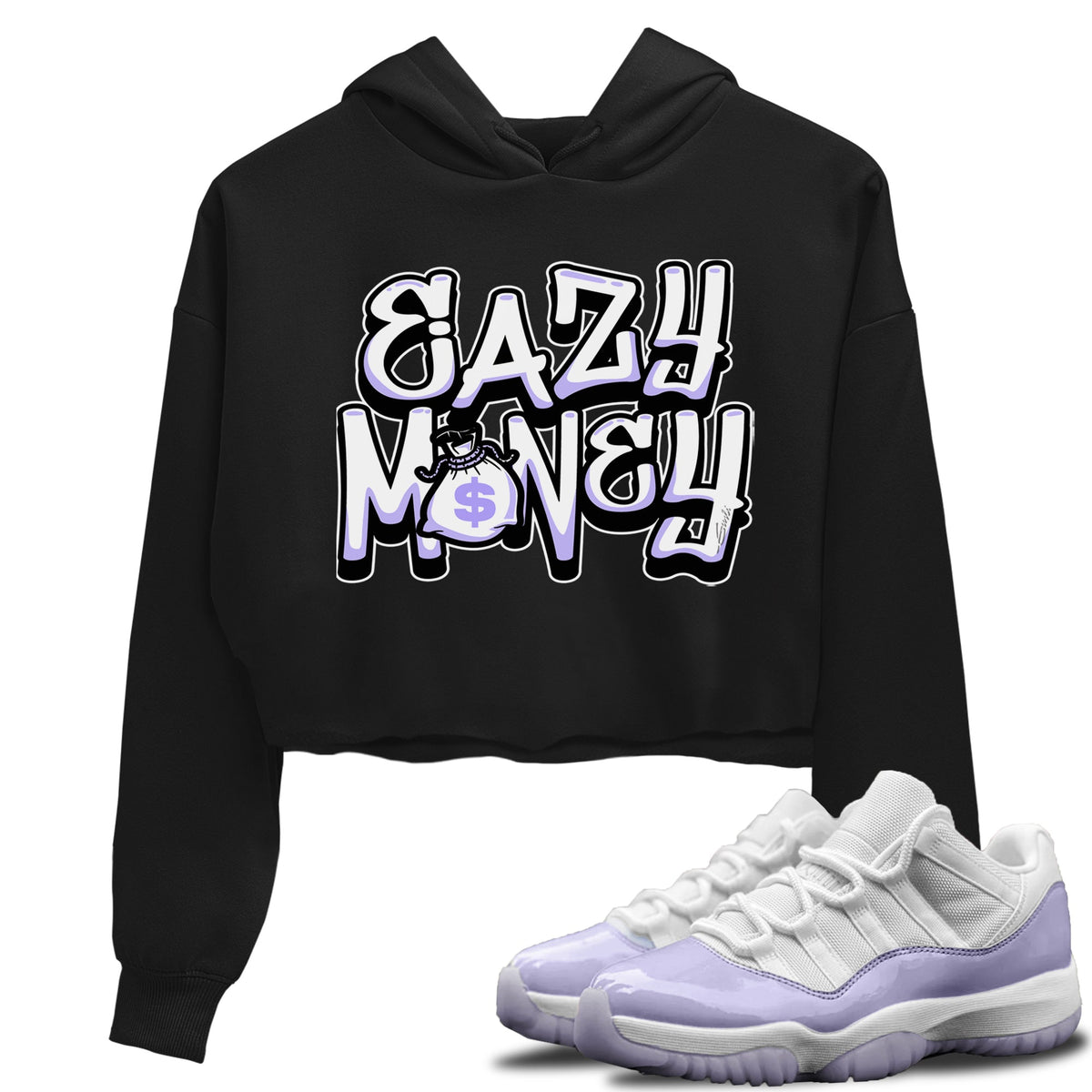 Jordan 11 Pure Violet Sneaker Matching T-Shirt Easy Money Sneaker Tees Jordan 11 Pure Violet Sneaker Release Tees Women's Shirts