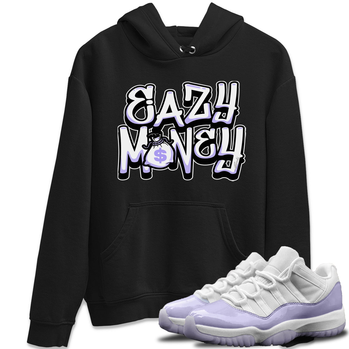 Jordan 11 Pure Violet Sneaker Matching T-Shirt Easy Money Sneaker Tees Jordan 11 Pure Violet Sneaker Release Tees Crew Neck Tees