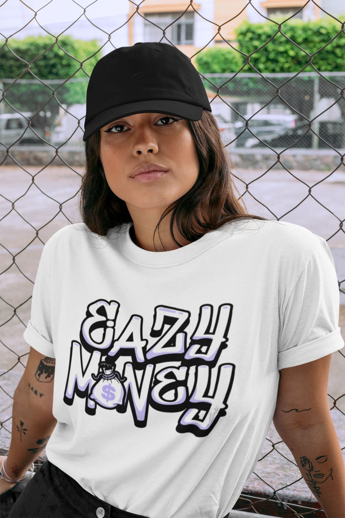 Jordan 11 Pure Violet Sneaker Matching T-Shirt Easy Money Sneaker Tees Jordan 11 Pure Violet Sneaker Release Tees Crew Neck Tees