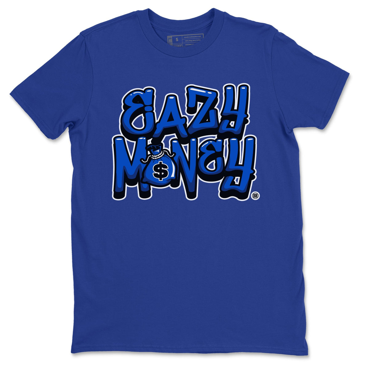 Jordan 12 Hyper Royal Sneaker Matching T-Shirt Easy Money Sneaker Tees Jordan 12 Hyper Royal Sneaker Release Tees Crew Neck Tees