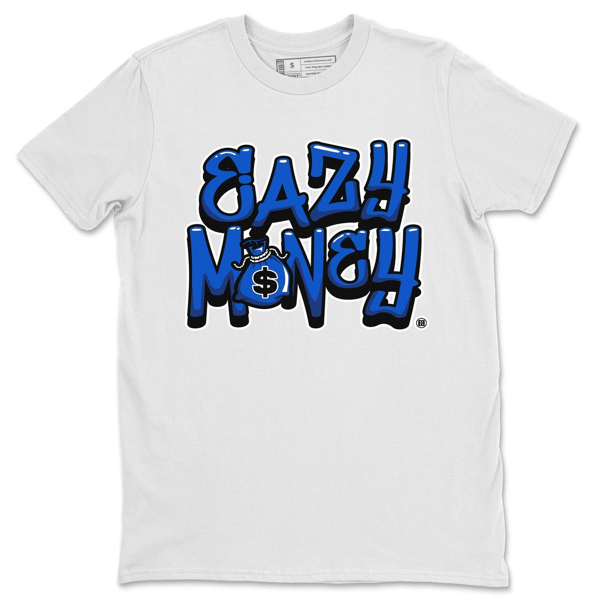 Jordan 12 Hyper Royal Sneaker Matching T-Shirt Easy Money Sneaker Tees Jordan 12 Hyper Royal Sneaker Release Tees Crew Neck Tees
