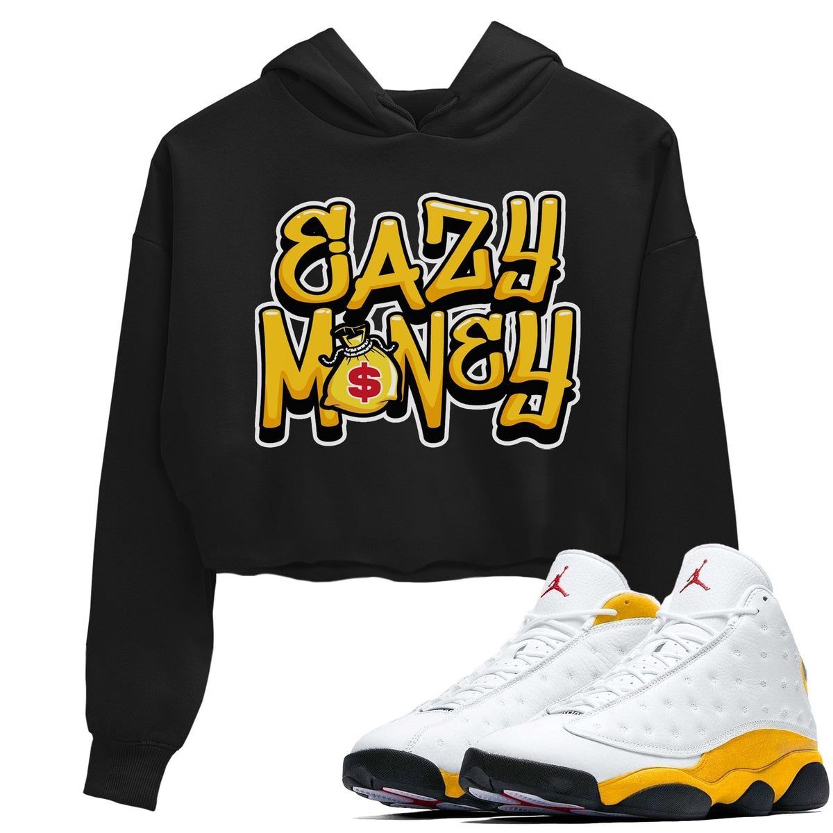 Jordan 13 Del Sol Sneaker Matching T-Shirt Easy Money Sneaker Tees Jordan 13 Del Sol Sneaker Release Tees Women's Shirts