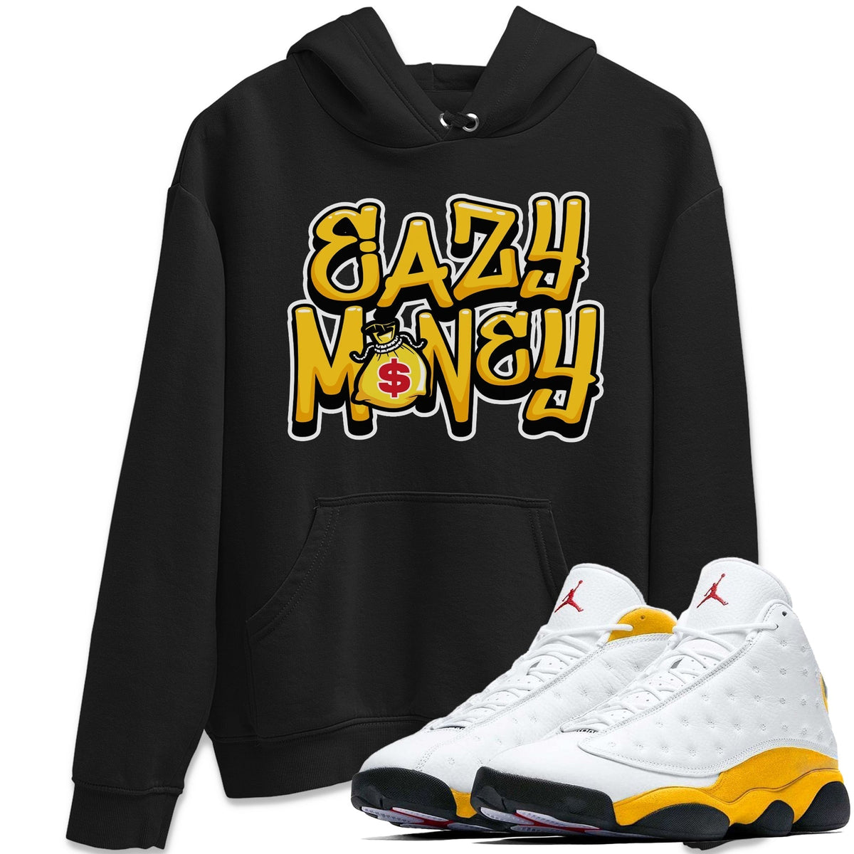 Jordan 13 Del Sol Sneaker Matching T-Shirt Easy Money Sneaker Tees Jordan 13 Del Sol Sneaker Release Tees Crew Neck Tees