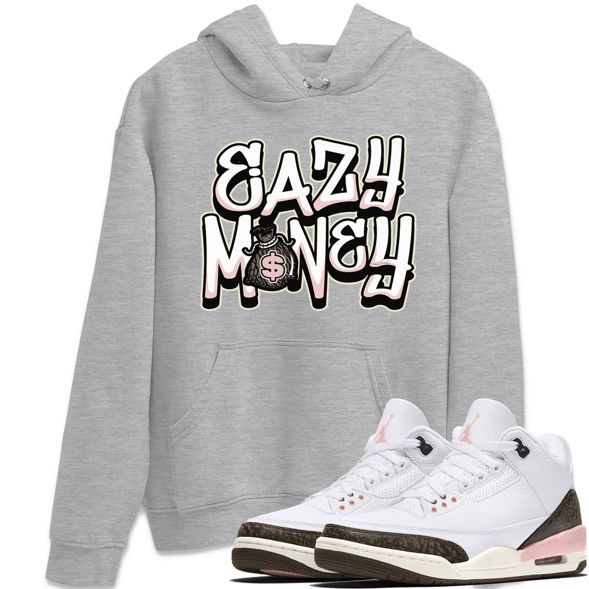 Jordan 3 Atmosphere Sneaker Matching T-Shirt Easy Money Sneaker Tees Jordan 3 Atmosphere Sneaker Release Tees Crew Neck Tees