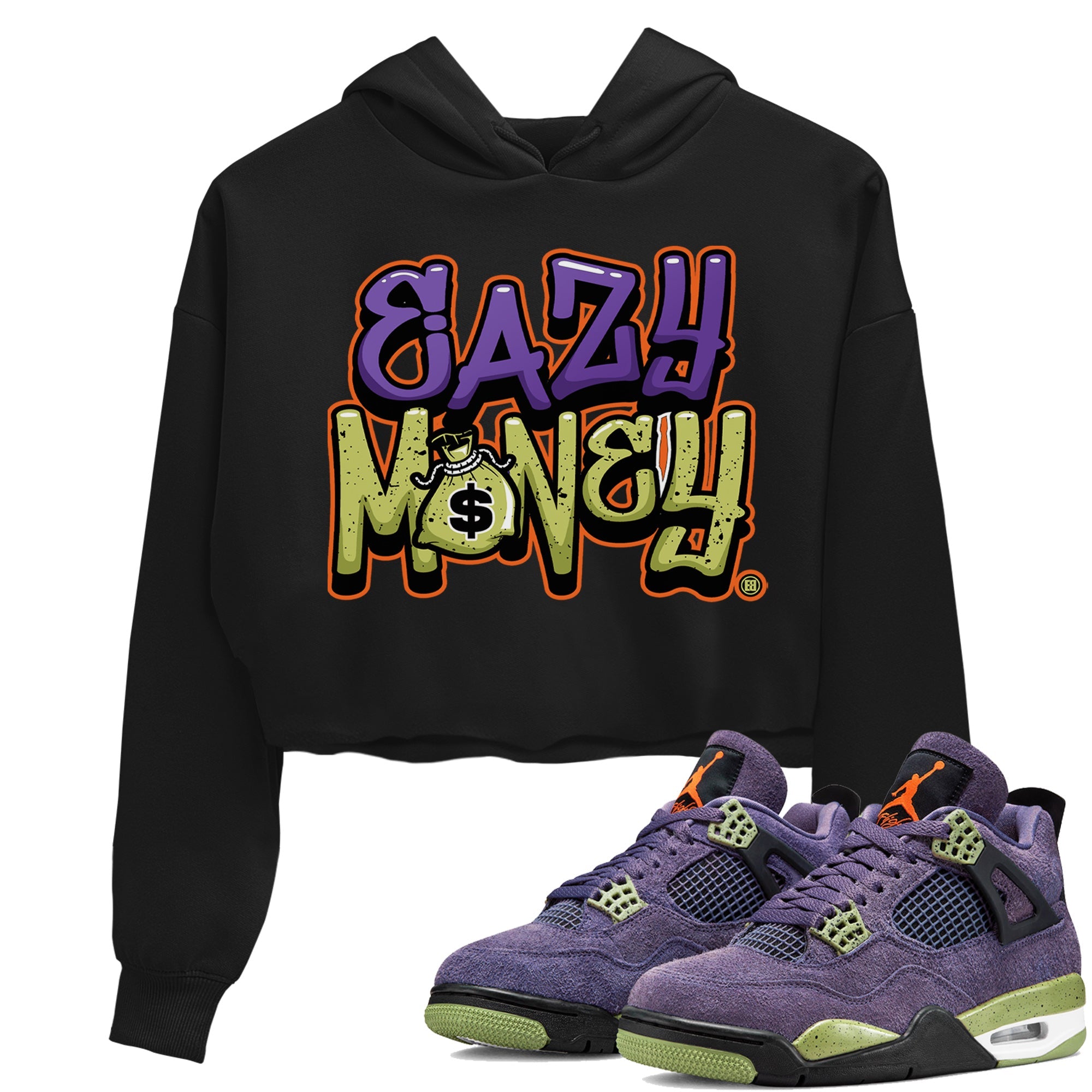 Jordan 4 Canyon Purple Sneaker Matching T-Shirt Easy Money Sneaker Tees Jordan 4 Canyon Purple Sneaker Release Tees Women's Shirts