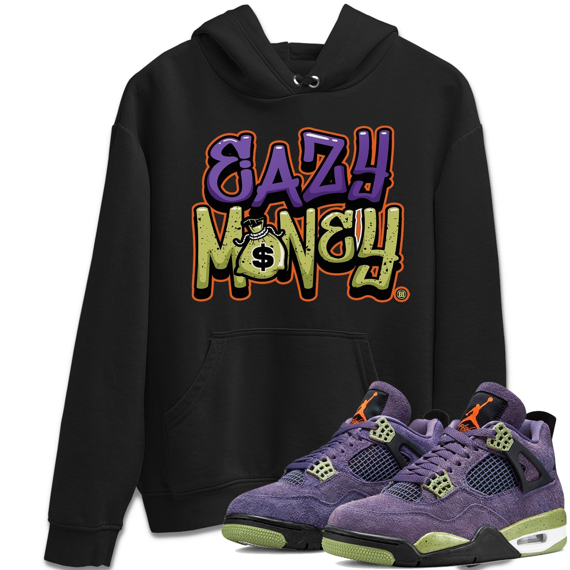 Jordan 4 Canyon Purple Sneaker Matching T-Shirt Easy Money Sneaker Tees Jordan 4 Canyon Purple Sneaker Release Tees Crew Neck Tees