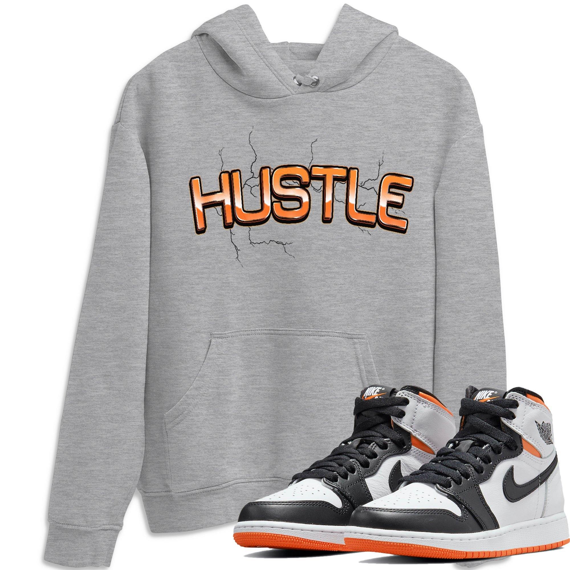 Jordan 1 Electro Orange Sneaker Matching T-Shirt Electric Hustle Sneaker Tees Jordan 1 Electro Orange Sneaker Release Tees Crew Neck Tees