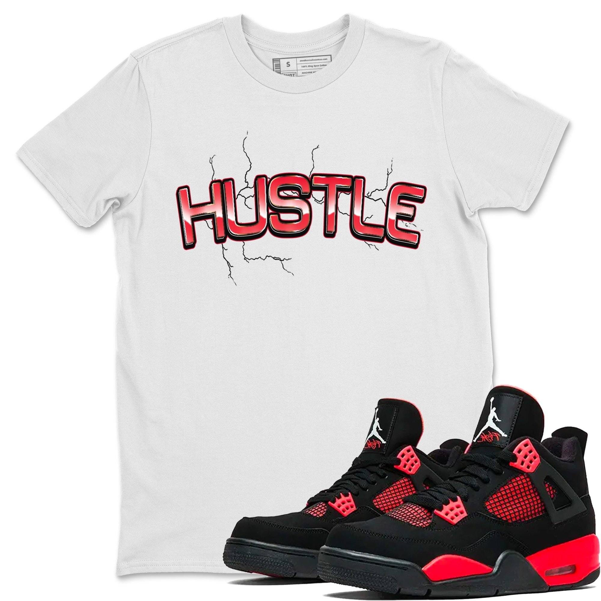 Jordan 4 Red Thunder Shirt To Match Jordans Electric Hustle Sneaker Tees Jordan 4 Red Thunder Drip Gear Zone Sneaker Matching Clothing Unisex Shirts