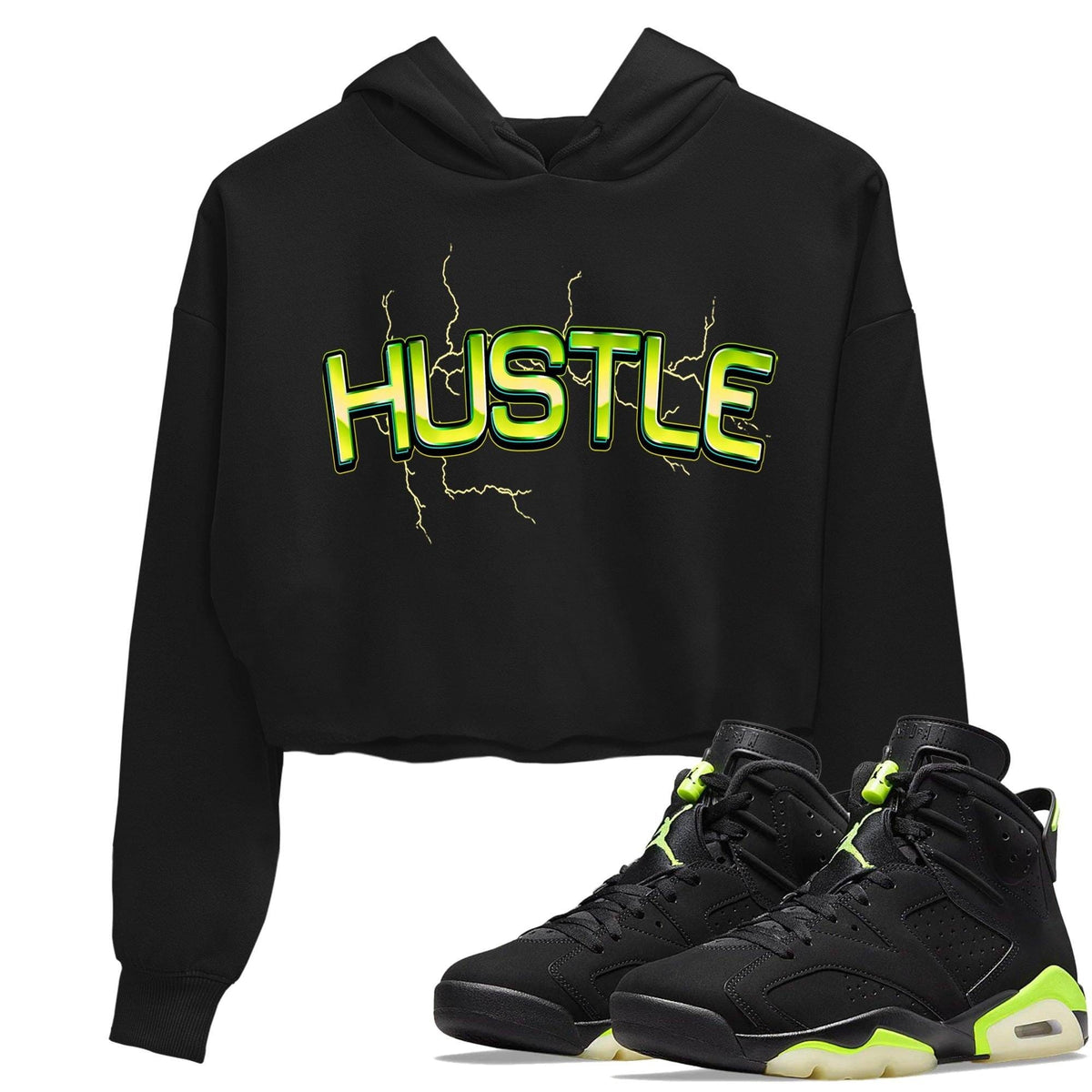 Jordan 6 Electric Green Sneaker Matching T-Shirt Electric Hustle Sneaker Tees Jordan 6 Electric Green Sneaker Release Tees Women's Shirts
