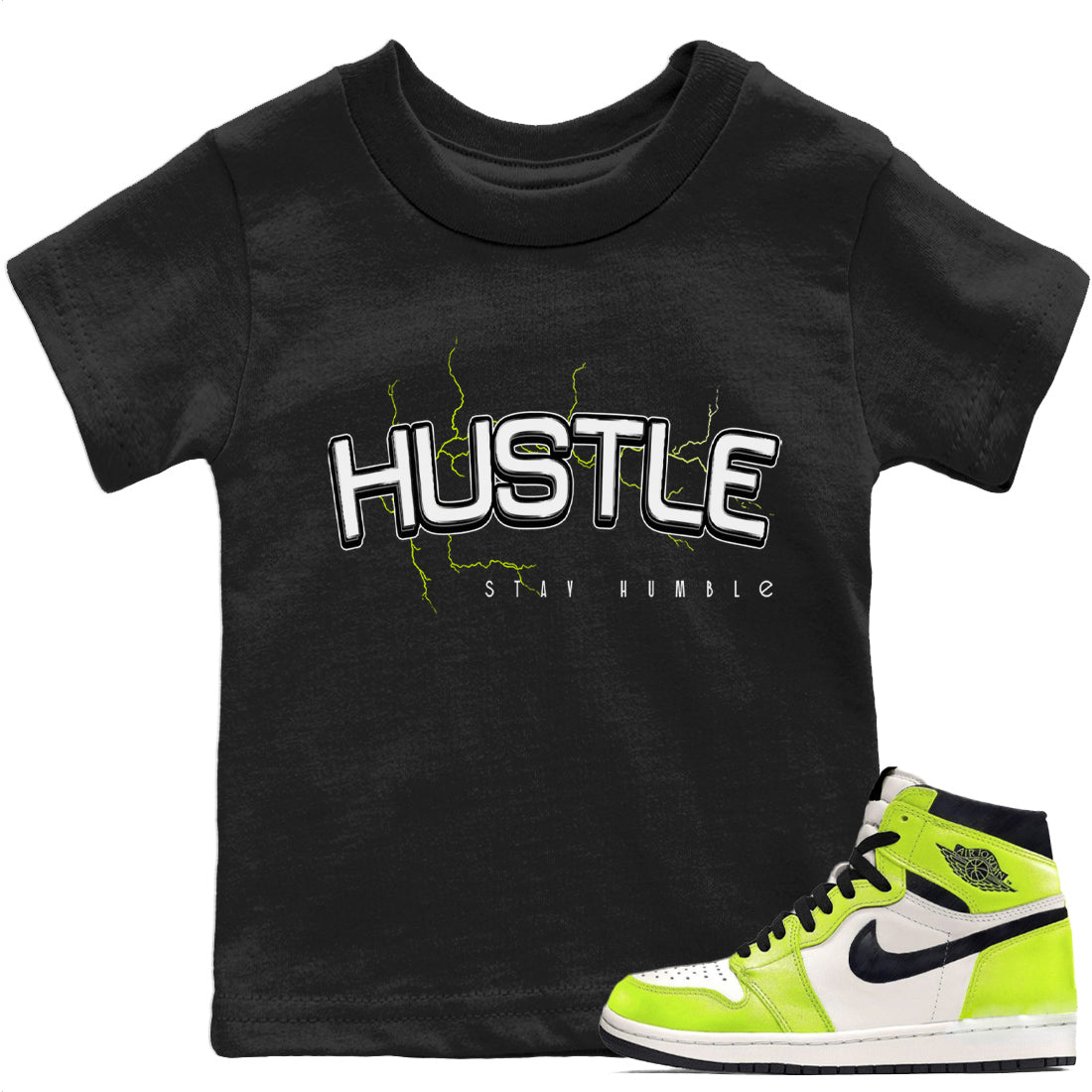Jordan 1 Visionaire Sneaker Matching T-Shirt Electric Hustle Sneaker Tees Jordan 1 Visionaire Sneaker Release Tees Kids Shirts