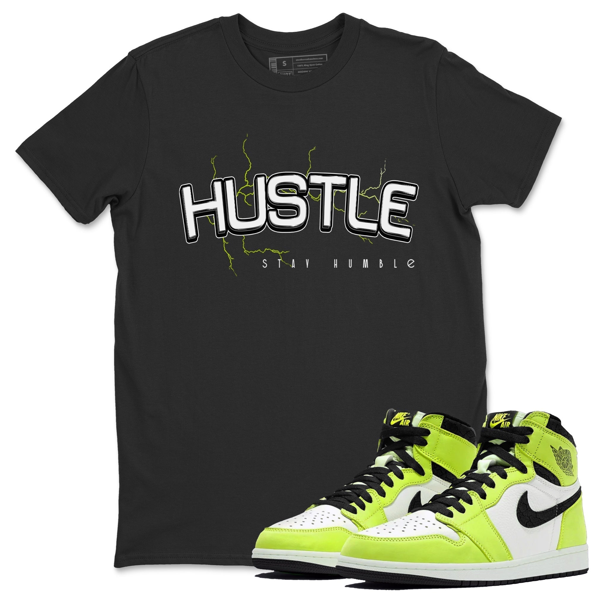 Jordan 1 Visionaire Sneaker Matching T-Shirt Electric Hustle Sneaker Tees Jordan 1 Visionaire Sneaker Release Tees Crew Neck Tees