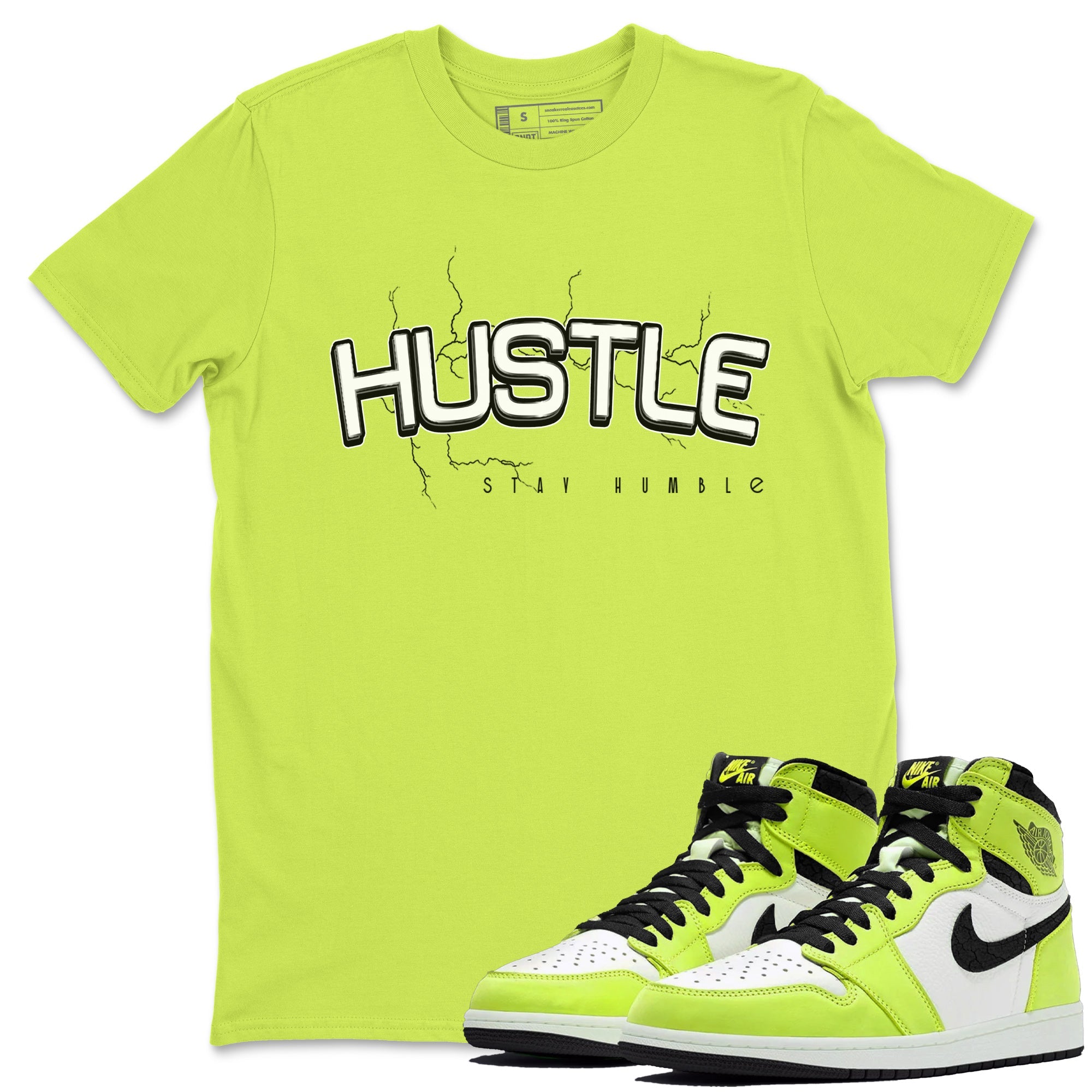 Jordan 1 Visionaire Sneaker Matching T-Shirt Electric Hustle Sneaker Tees Jordan 1 Visionaire Sneaker Release Tees Crew Neck Tees