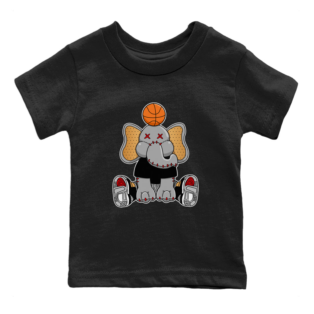 Jordan 3 Black Gold Sneaker Matching T-Shirt Elephant Doll Sneaker Tees Jordan 3 Black Gold Sneaker Release Tees Kids Shirts