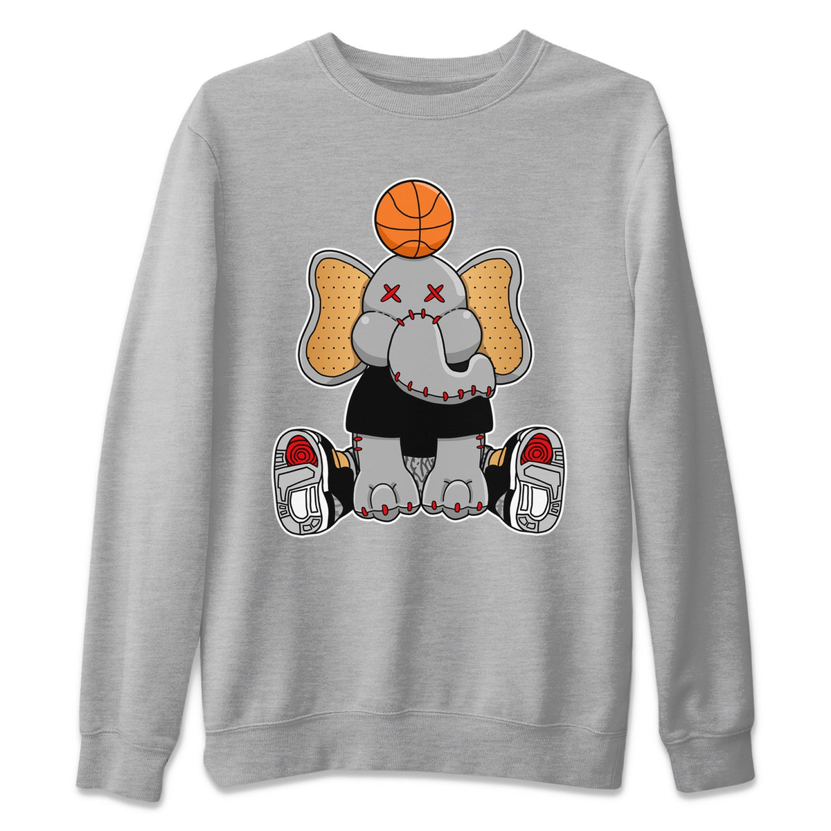 Jordan 3 Black Gold Sneaker Matching T-Shirt Elephant Doll Sneaker Tees Jordan 3 Black Gold Sneaker Release Tees Crew Neck Tees