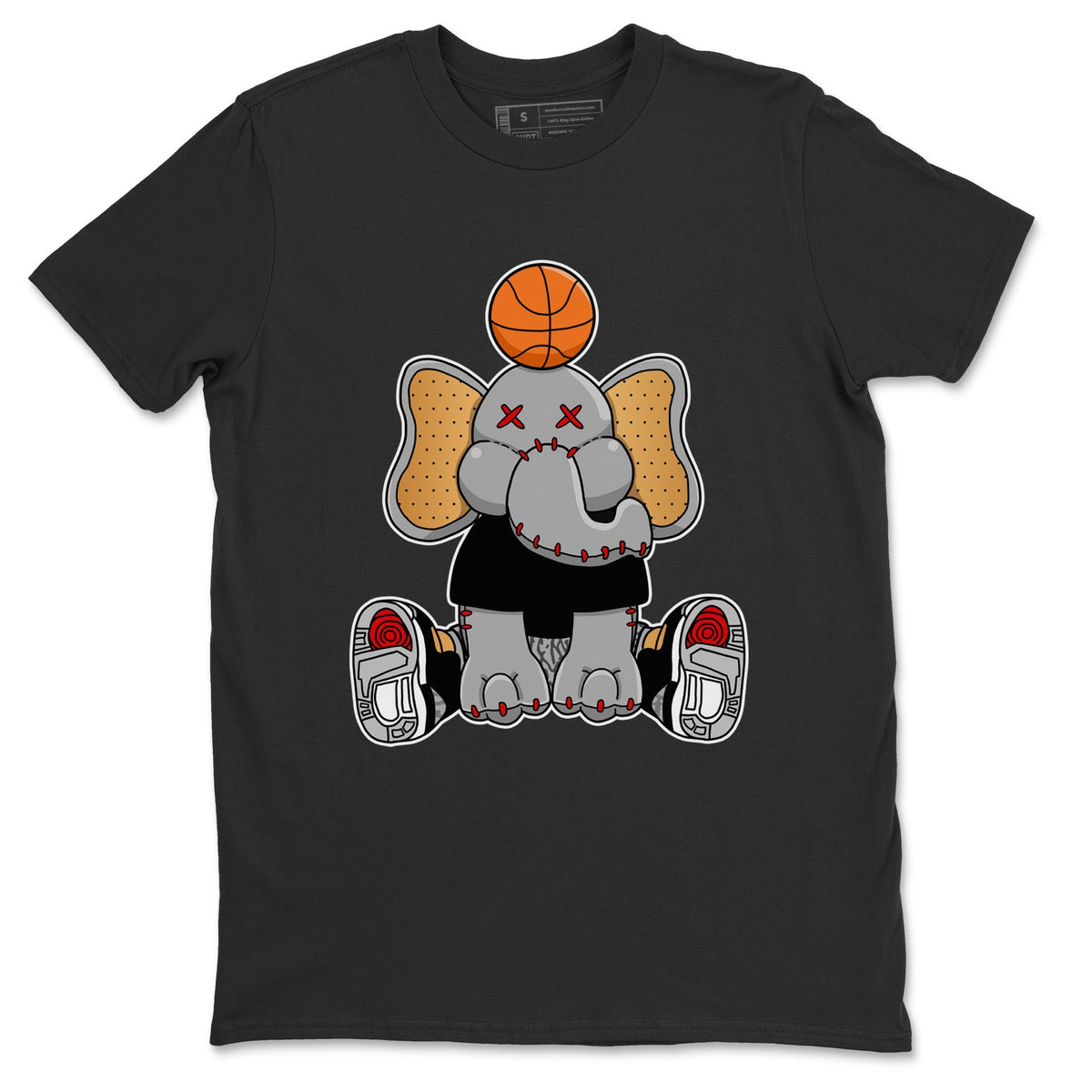 Jordan 3 Black Gold Sneaker Matching T-Shirt Elephant Doll Sneaker Tees Jordan 3 Black Gold Sneaker Release Tees Crew Neck Tees