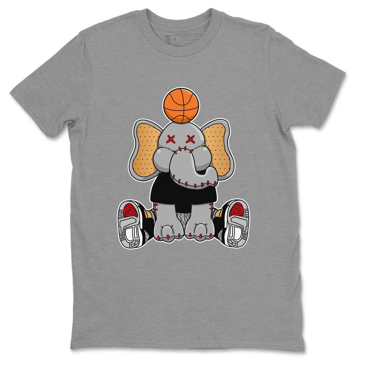 Jordan 3 Black Gold Sneaker Matching T-Shirt Elephant Doll Sneaker Tees Jordan 3 Black Gold Sneaker Release Tees Crew Neck Tees