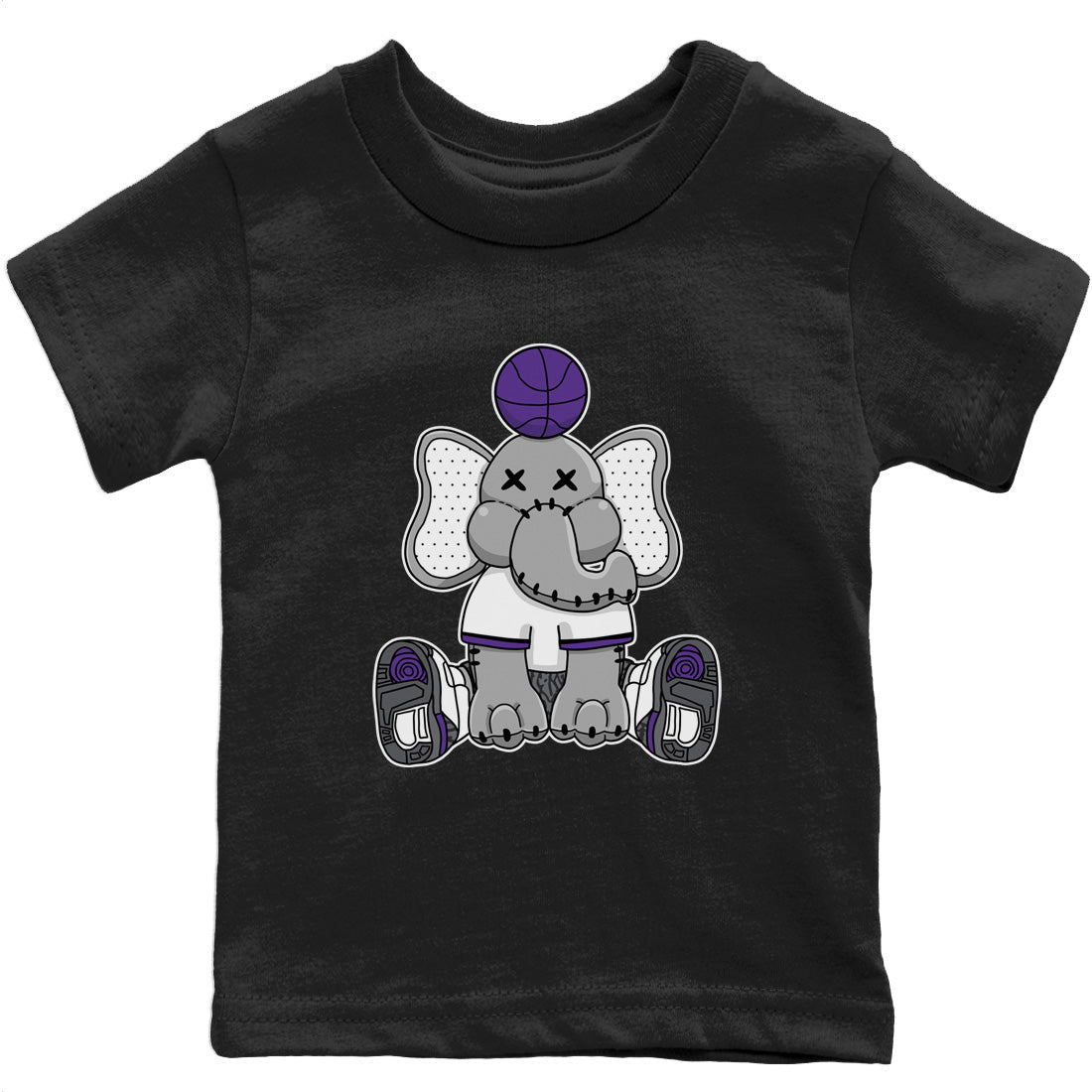 Jordan 3 Dark Iris Sneaker Matching T-Shirt Elephant Doll Sneaker Tees Jordan 3 Dark Iris Sneaker Release Tees Kids Shirts