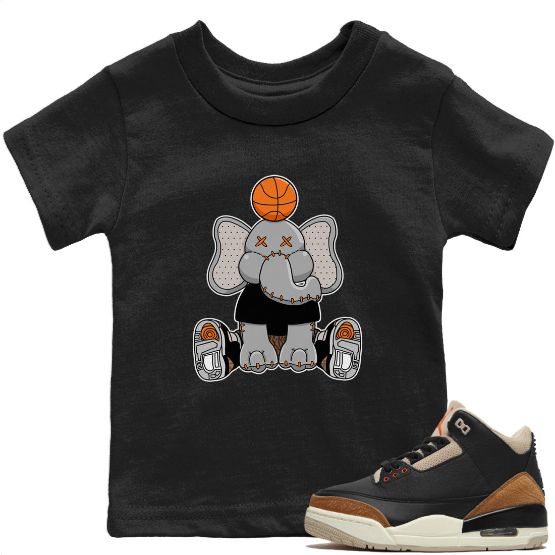 Jordan 3 Desert Elephant Sneaker Matching T-Shirt Elephant Doll Sneaker Tees Jordan 3 Desert Elephant Sneaker Release Tees Kids Shirts