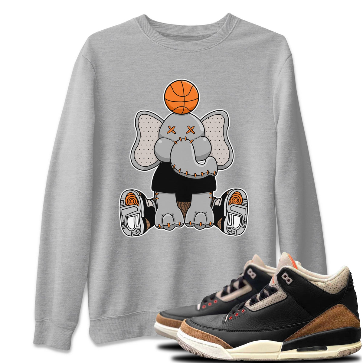 Jordan 3 Desert Elephant Sneaker Matching T-Shirt Elephant Doll Sneaker Tees Jordan 3 Desert Elephant Sneaker Release Tees Crew Neck Tees