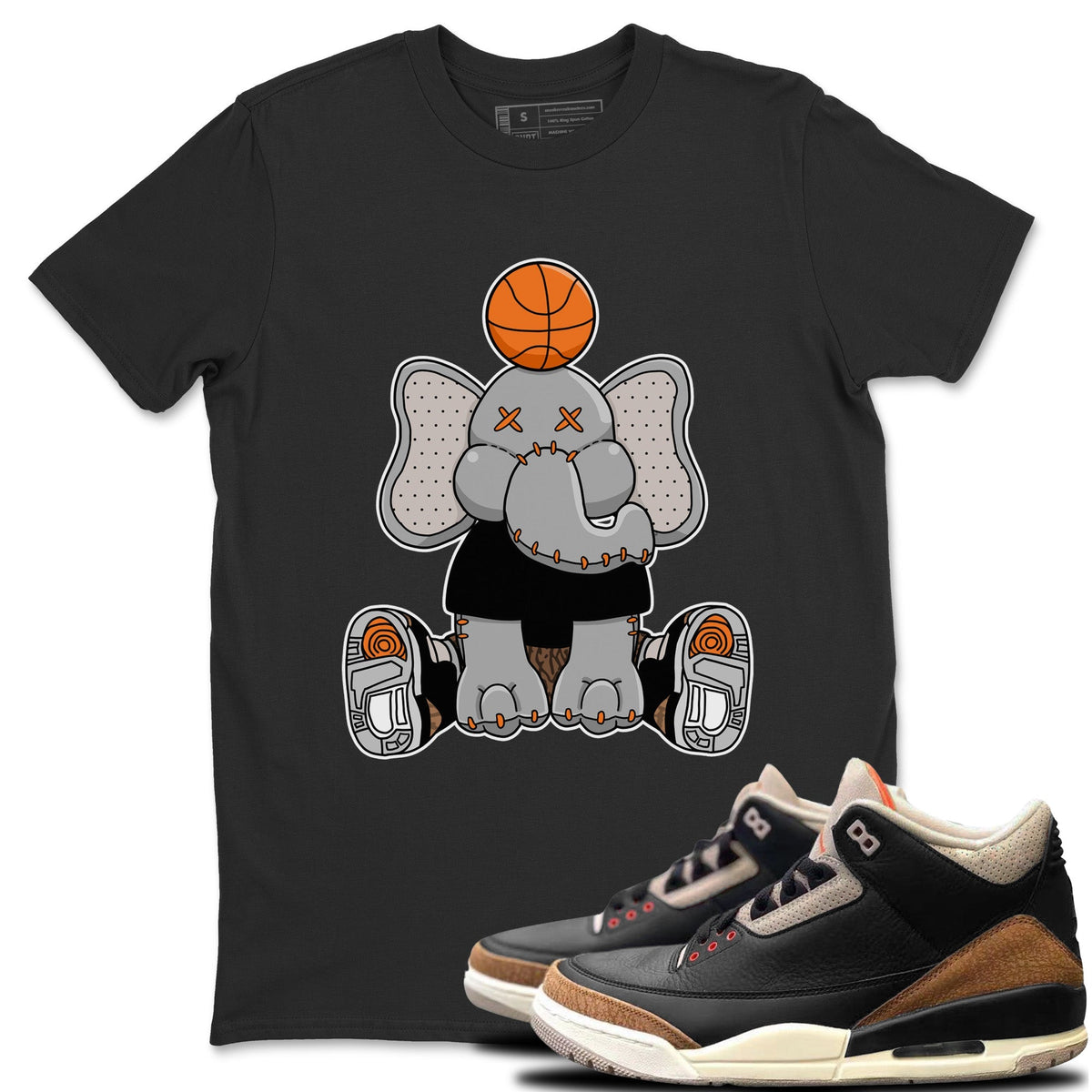 Jordan 3 Desert Elephant Sneaker Matching T-Shirt Elephant Doll Sneaker Tees Jordan 3 Desert Elephant Sneaker Release Tees Crew Neck Tees