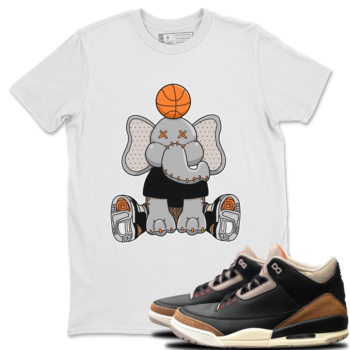 Jordan 3 Desert Elephant Sneaker Matching T-Shirt Elephant Doll Sneaker Tees Jordan 3 Desert Elephant Sneaker Release Tees Crew Neck Tees
