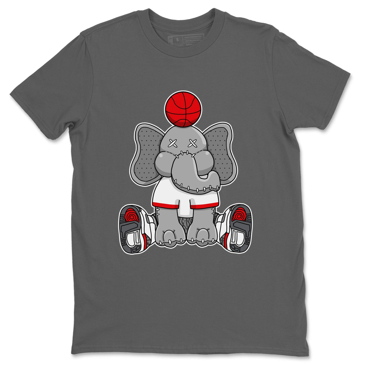 Jordan 3 Fire Red Sneaker Matching T-Shirt Elephant Doll Sneaker Tees Jordan 3 Fire Red Sneaker Release Tees Crew Neck Tees