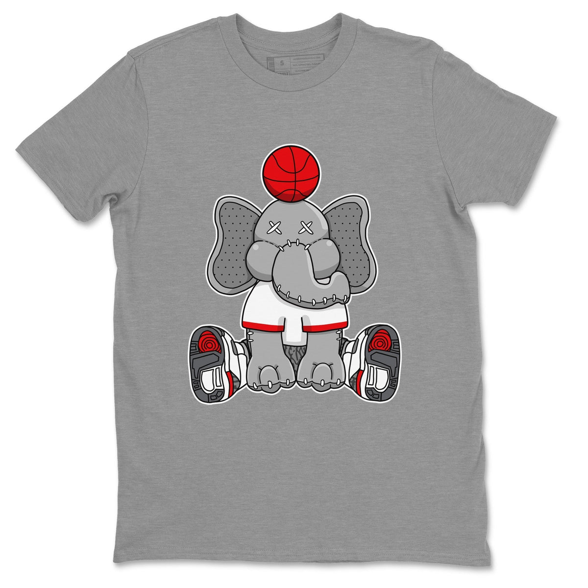 Jordan 3 Fire Red Sneaker Matching T-Shirt Elephant Doll Sneaker Tees Jordan 3 Fire Red Sneaker Release Tees Crew Neck Tees
