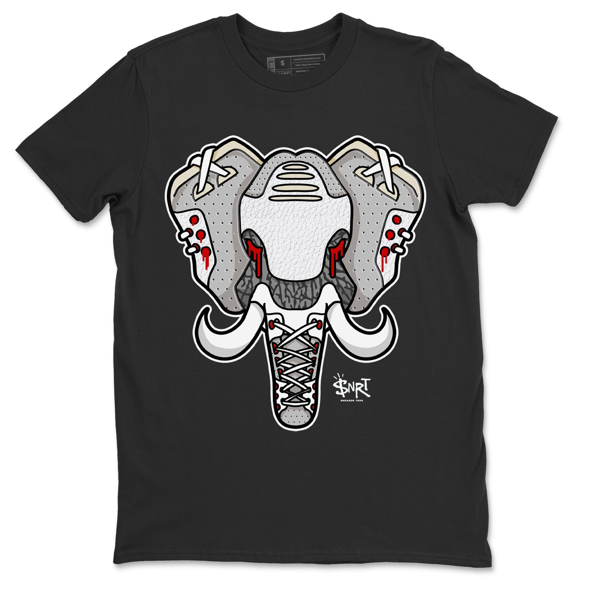 Air Jordan 3 White Cement Shirt To Match Jordans Elephant Symbol Sneaker Tees Air Jordan 3 Retro White Cement Drip Gear Zone Sneaker Matching Clothing Unisex Shirts Black 2