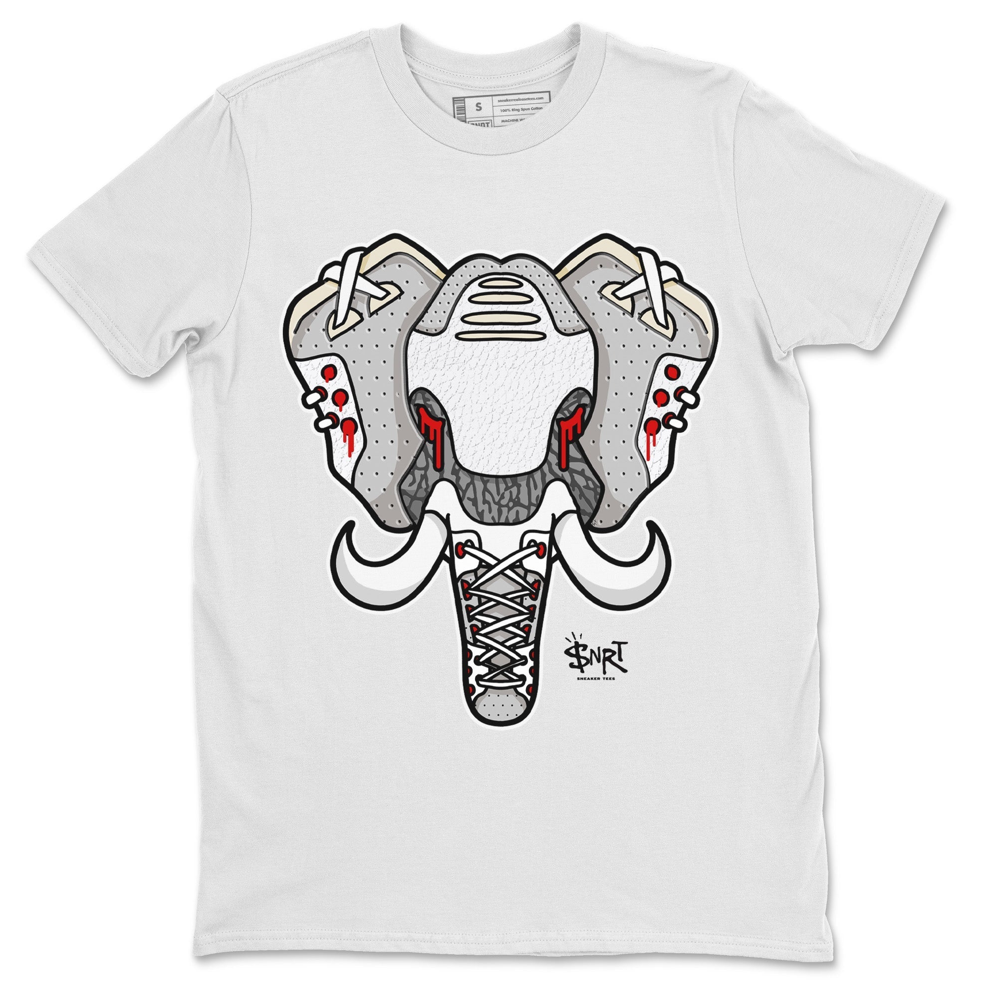 Air Jordan 3 White Cement Shirt To Match Jordans Elephant Symbol Sneaker Tees Air Jordan 3 Retro White Cement Drip Gear Zone Sneaker Matching Clothing Unisex Shirts White 2