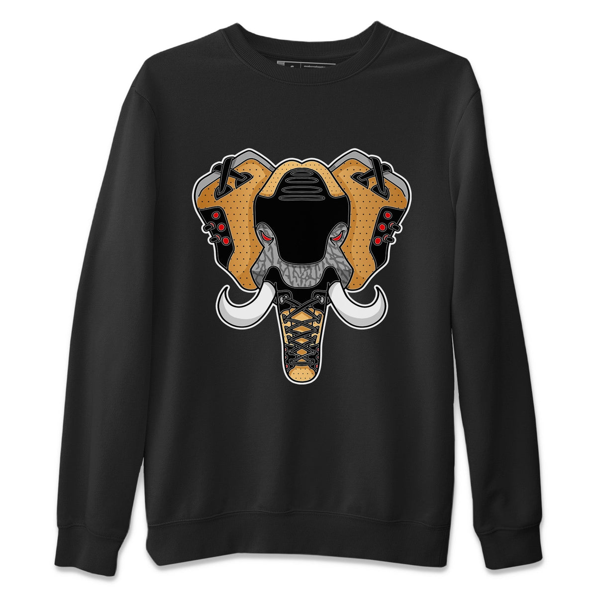 Jordan 3 Black Gold Sneaker Matching T-Shirt Elephant Symbol Sneaker Tees Jordan 3 Black Gold Sneaker Release Tees Crew Neck Tees