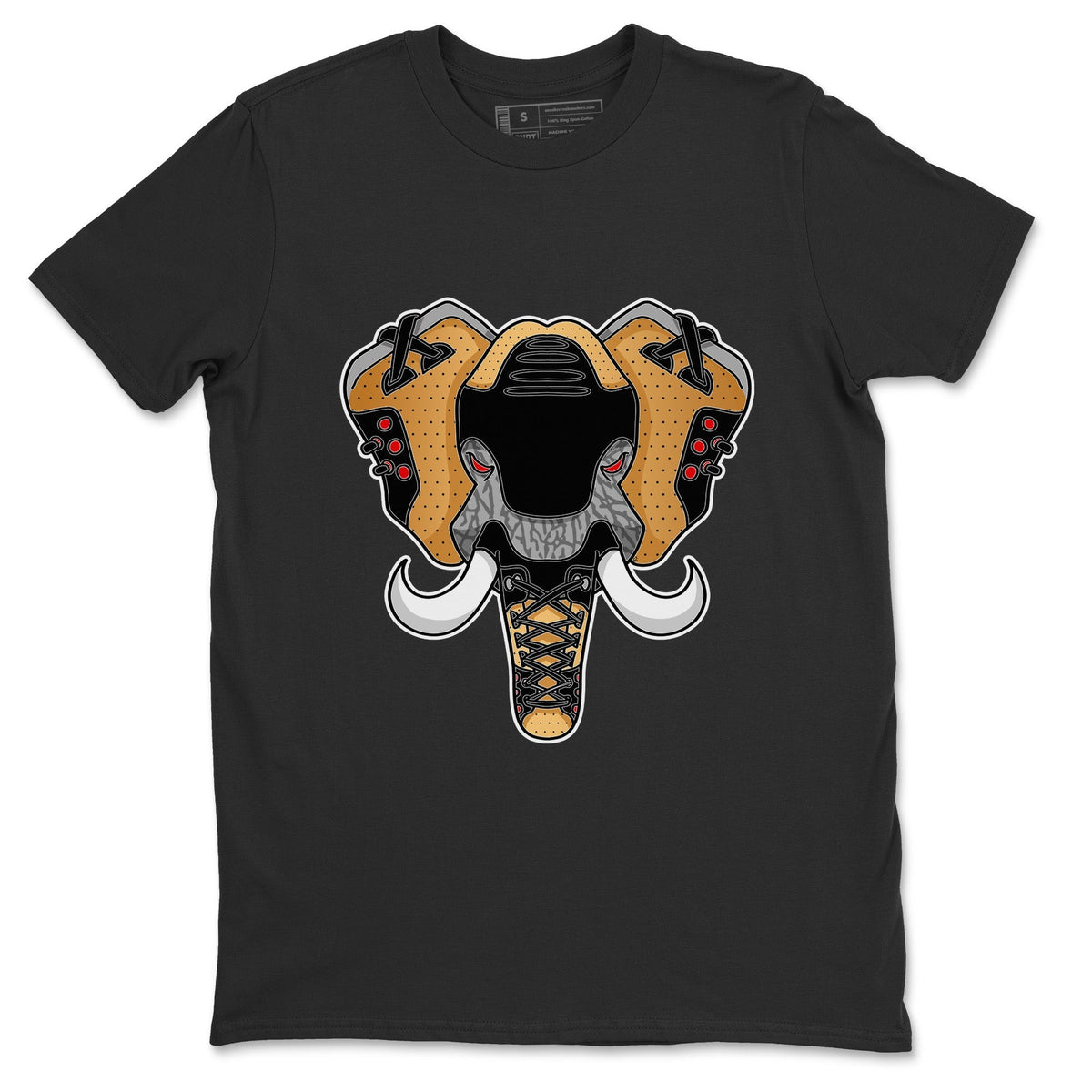 Jordan 3 Black Gold Sneaker Matching T-Shirt Elephant Symbol Sneaker Tees Jordan 3 Black Gold Sneaker Release Tees Crew Neck Tees