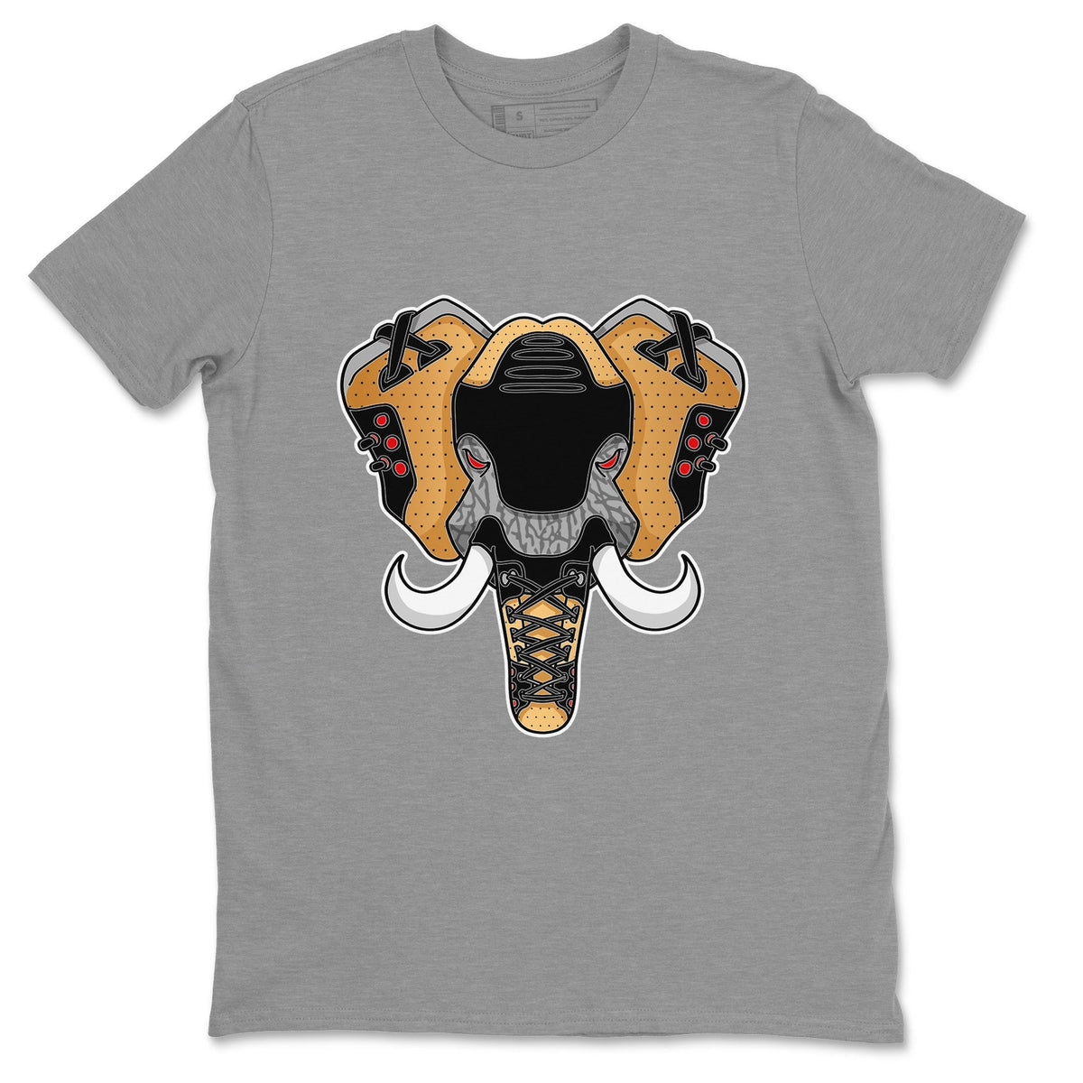 Jordan 3 Black Gold Sneaker Matching T-Shirt Elephant Symbol Sneaker Tees Jordan 3 Black Gold Sneaker Release Tees Crew Neck Tees