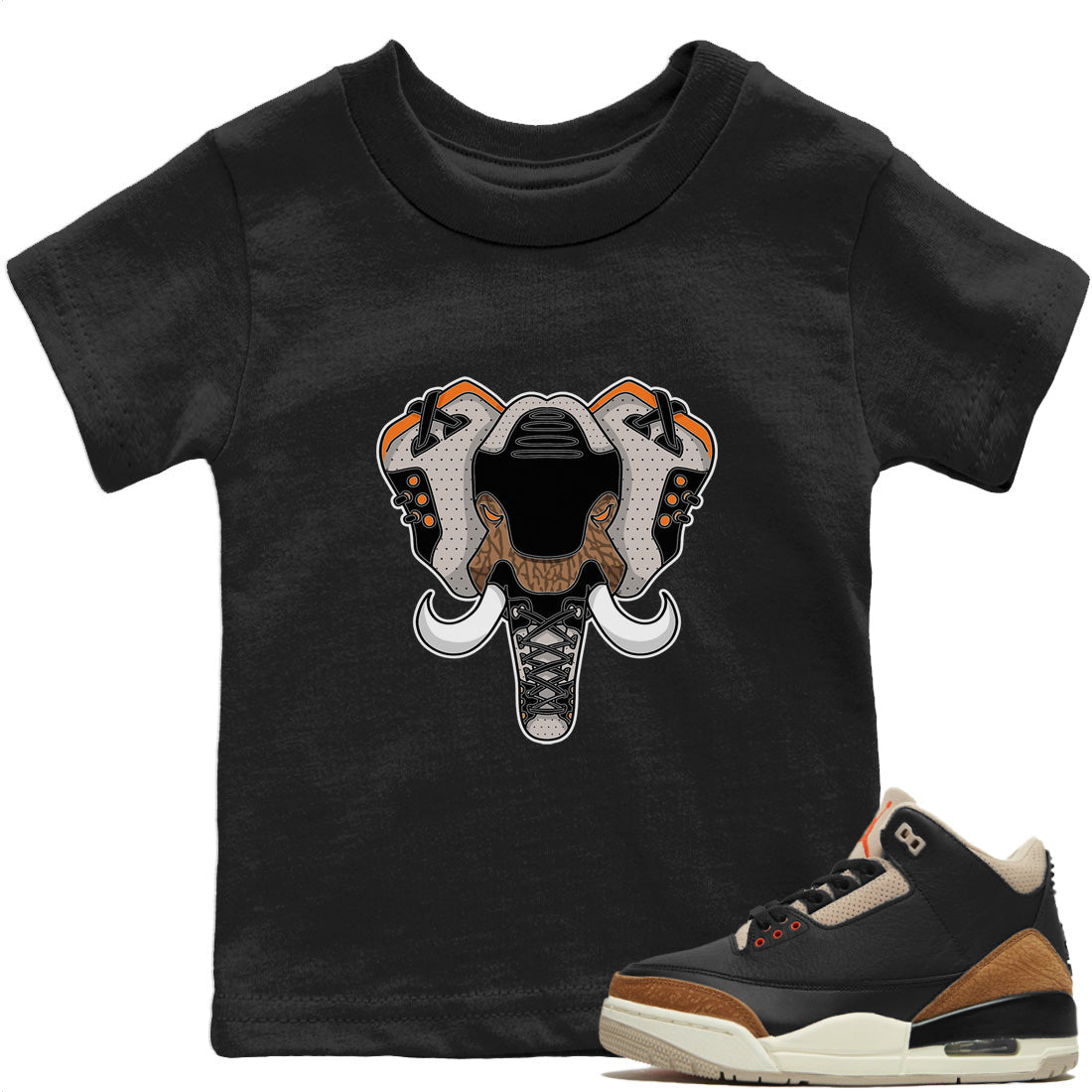 Jordan 3 Desert Elephant Sneaker Matching T-Shirt Elephant Symbol Sneaker Tees Jordan 3 Desert Elephant Sneaker Release Tees Kids Shirts