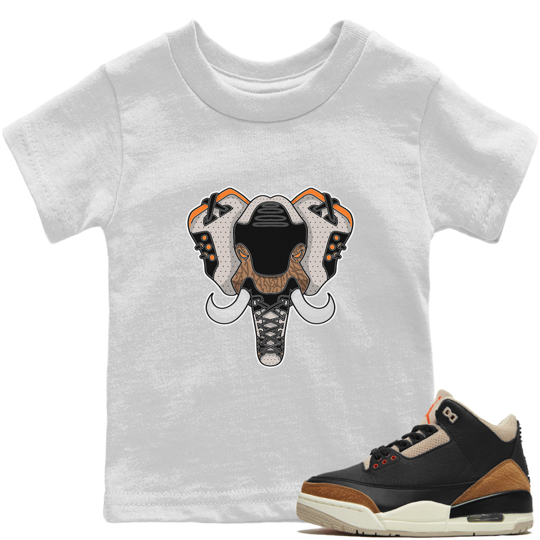 Jordan 3 Desert Elephant Sneaker Matching T-Shirt Elephant Symbol Sneaker Tees Jordan 3 Desert Elephant Sneaker Release Tees Kids Shirts