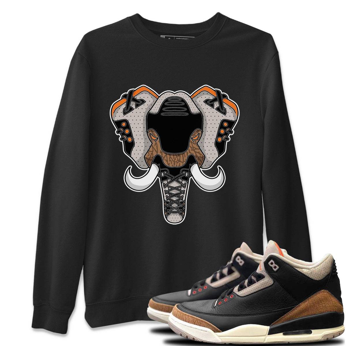 Jordan 3 Desert Elephant Sneaker Matching T-Shirt Elephant Symbol Sneaker Tees Jordan 3 Desert Elephant Sneaker Release Tees Crew Neck Tees