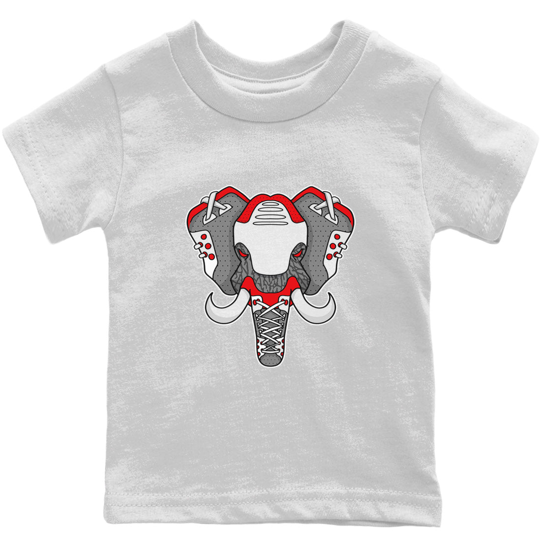 Jordan 3 Fire Red Sneaker Matching T-Shirt Elephant Symbol Sneaker Tees Jordan 3 Fire Red Sneaker Release Tees Kids Shirts