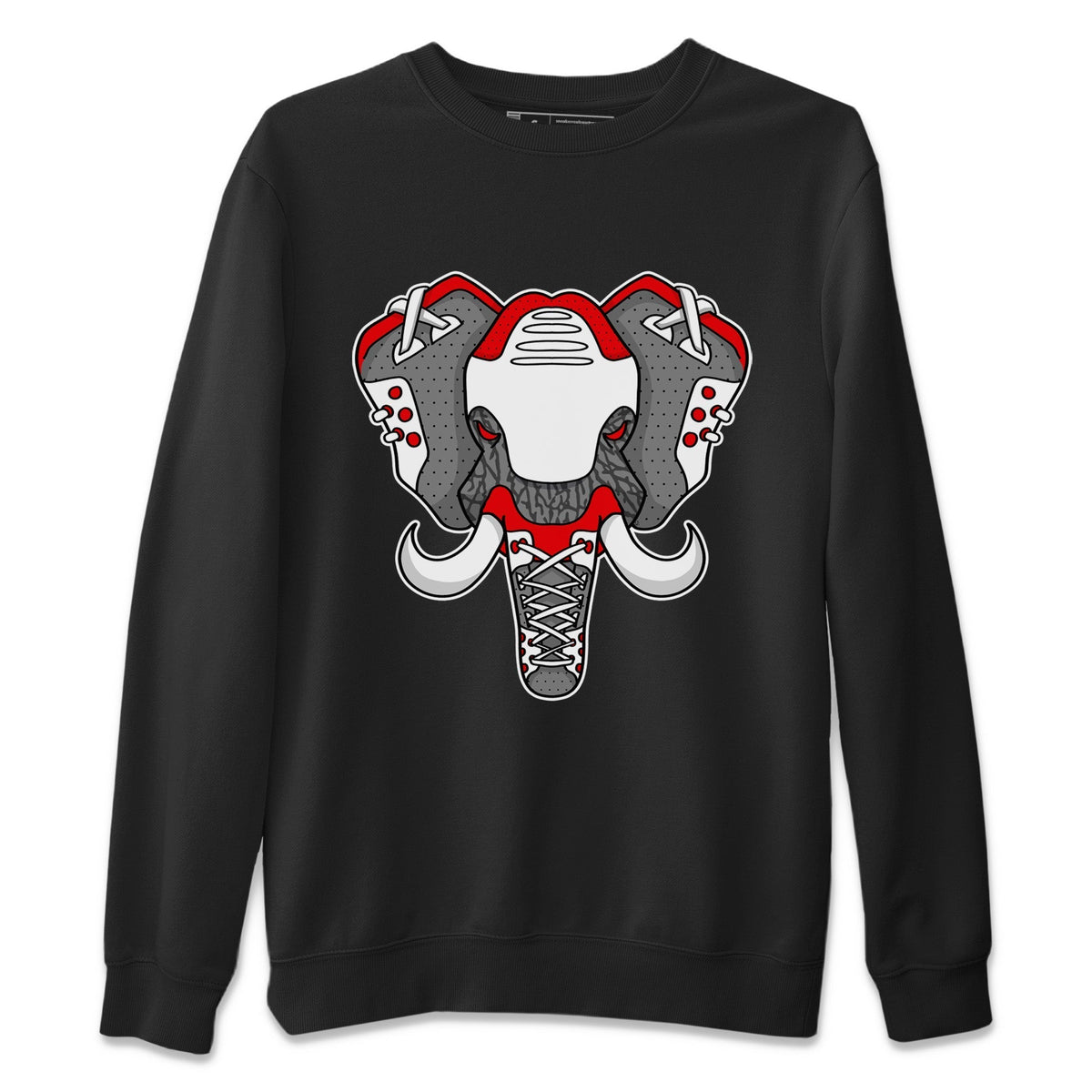Jordan 3 Fire Red Sneaker Matching T-Shirt Elephant Symbol Sneaker Tees Jordan 3 Fire Red Sneaker Release Tees Crew Neck Tees