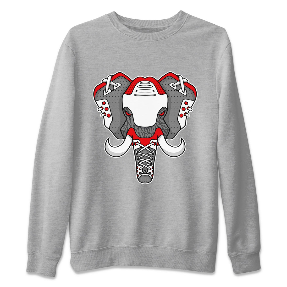 Jordan 3 Fire Red Sneaker Matching T-Shirt Elephant Symbol Sneaker Tees Jordan 3 Fire Red Sneaker Release Tees Crew Neck Tees