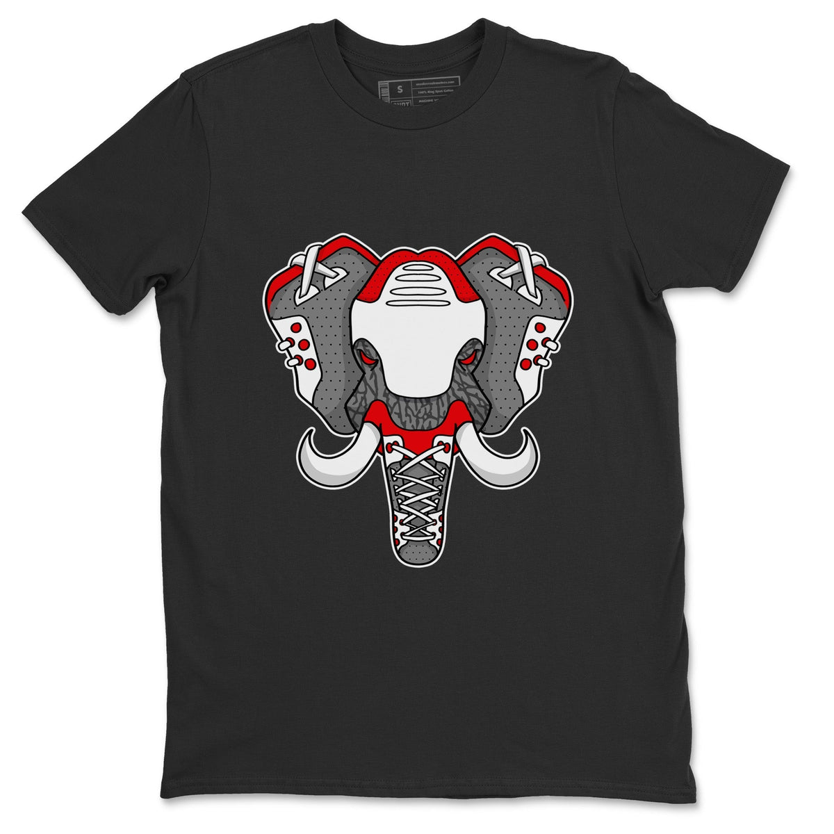 Jordan 3 Fire Red Sneaker Matching T-Shirt Elephant Symbol Sneaker Tees Jordan 3 Fire Red Sneaker Release Tees Crew Neck Tees