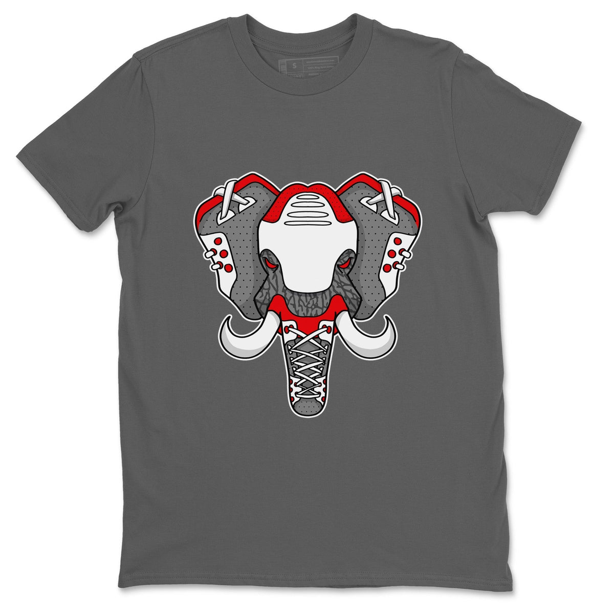 Jordan 3 Fire Red Sneaker Matching T-Shirt Elephant Symbol Sneaker Tees Jordan 3 Fire Red Sneaker Release Tees Crew Neck Tees